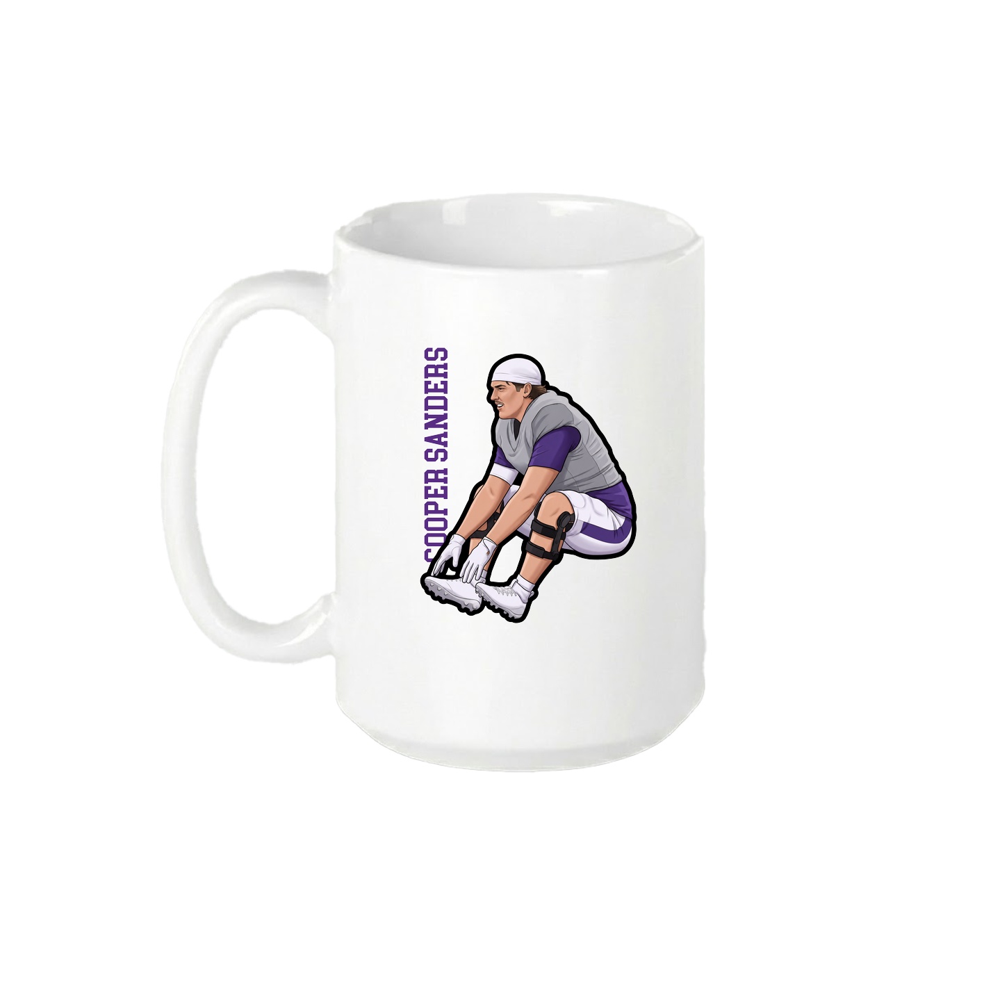 15oz Coffee Mug — Name Vertical in White