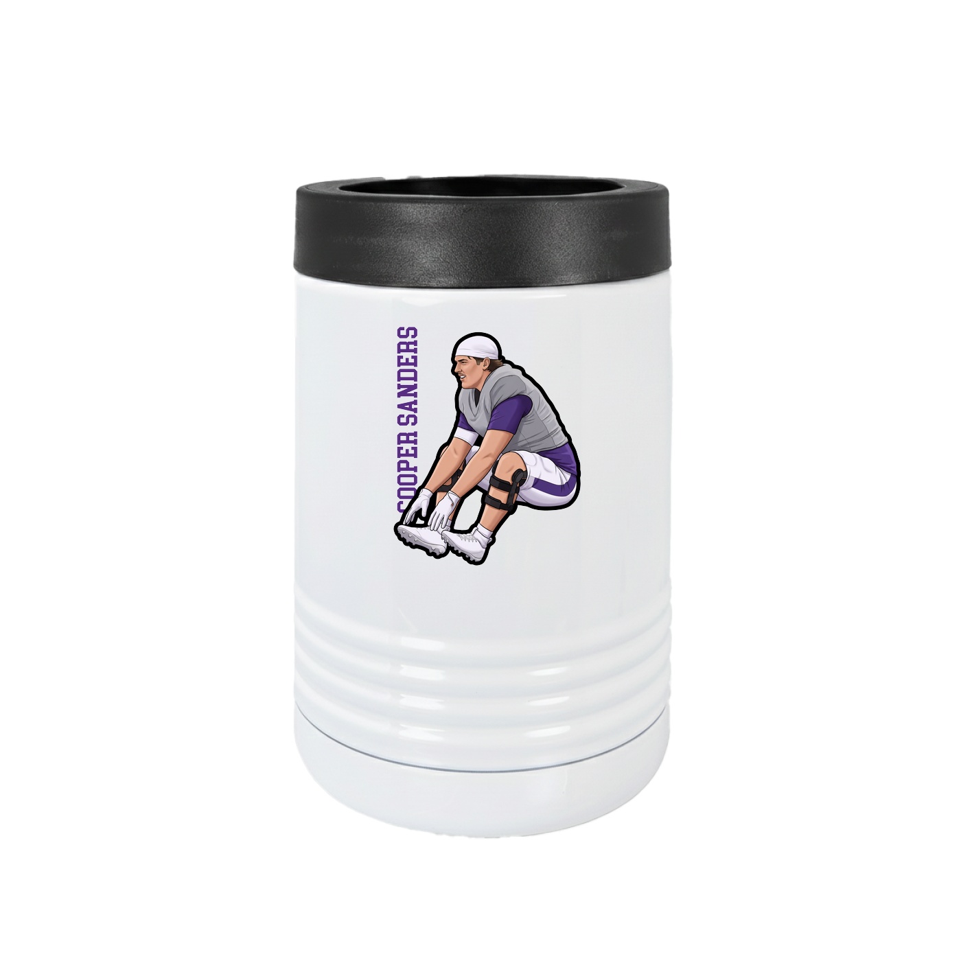 Beverage Holder — Name Vertical in White