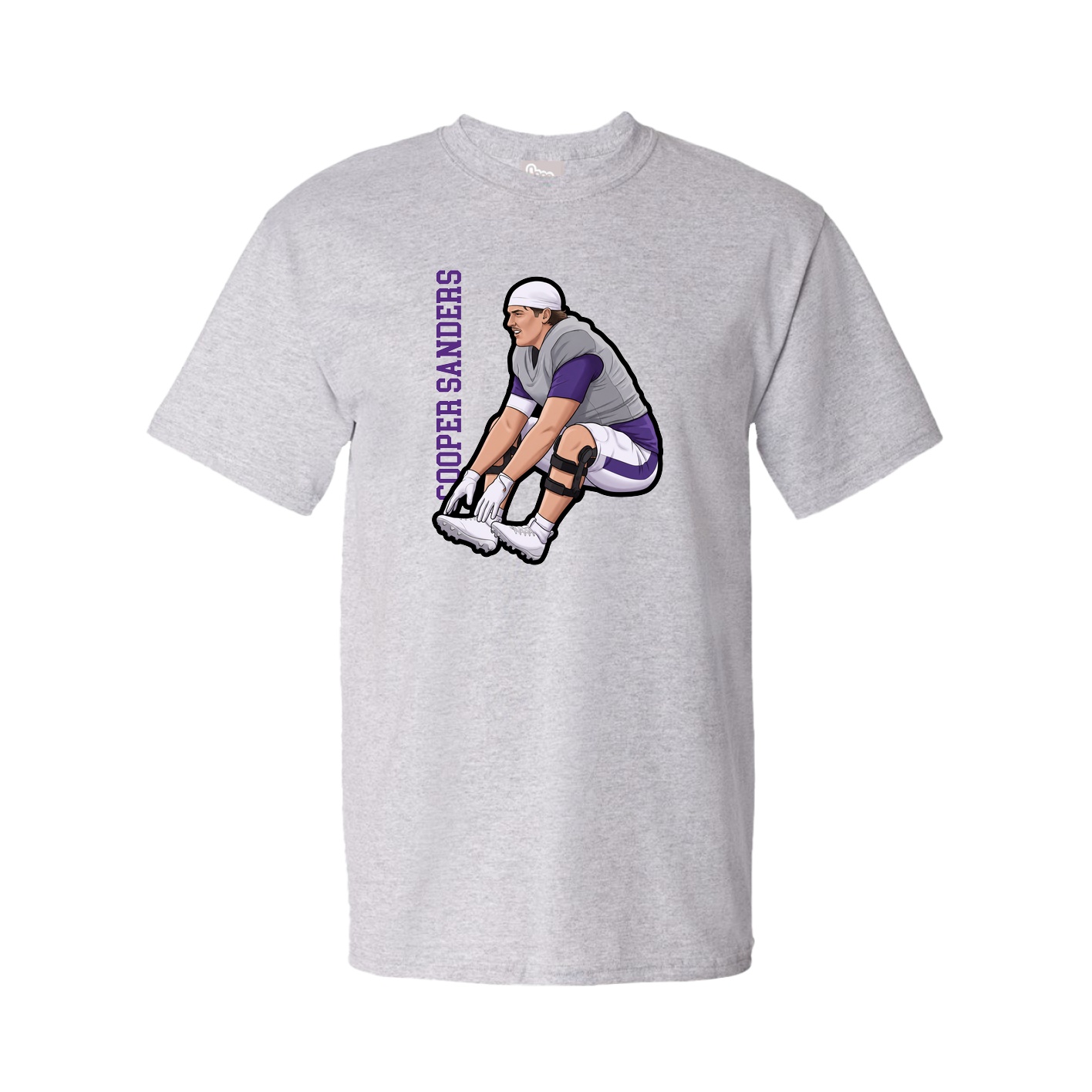 Tee — Name Vertical in Grey