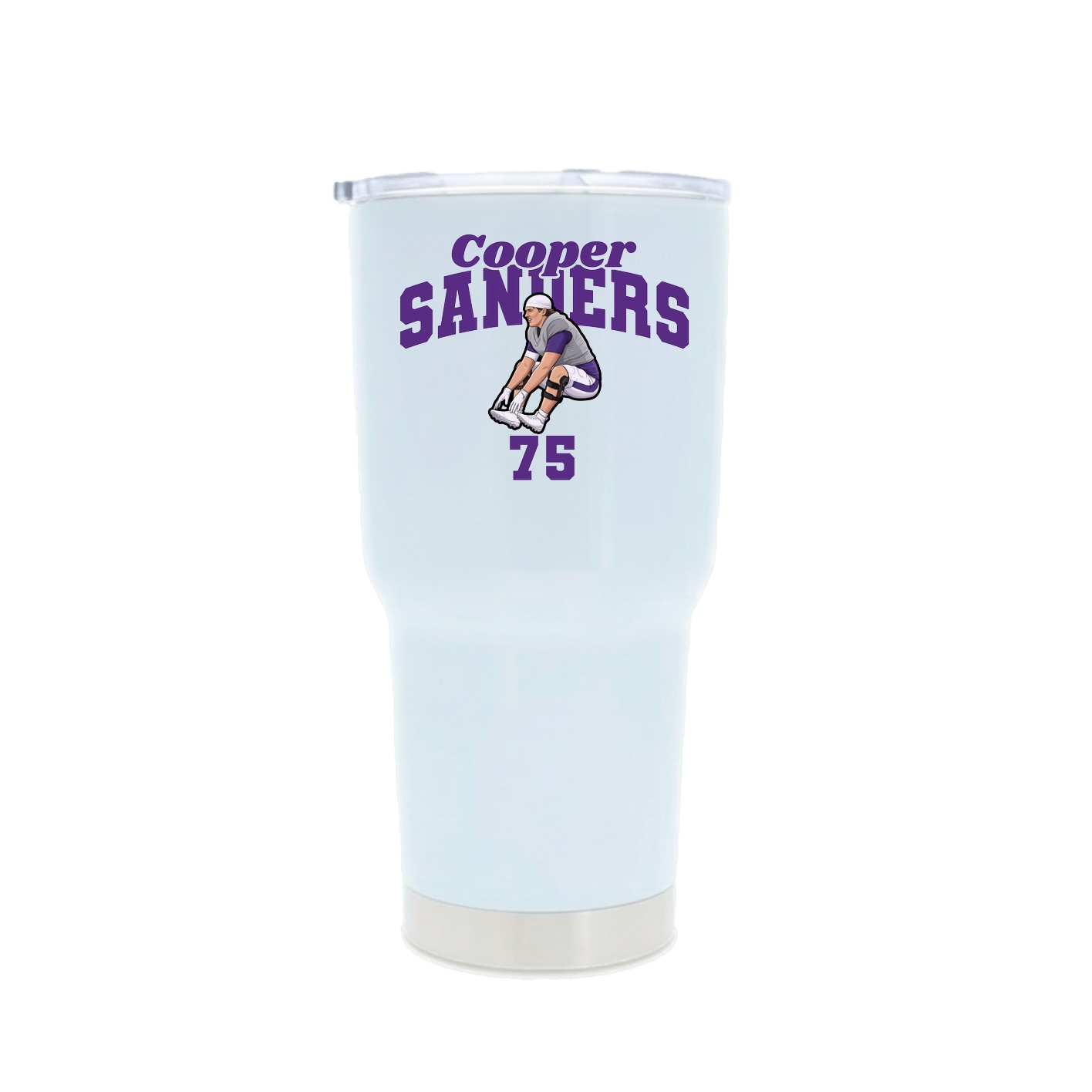 30oz Stainless Steel Tumbler — Signature Arch in White