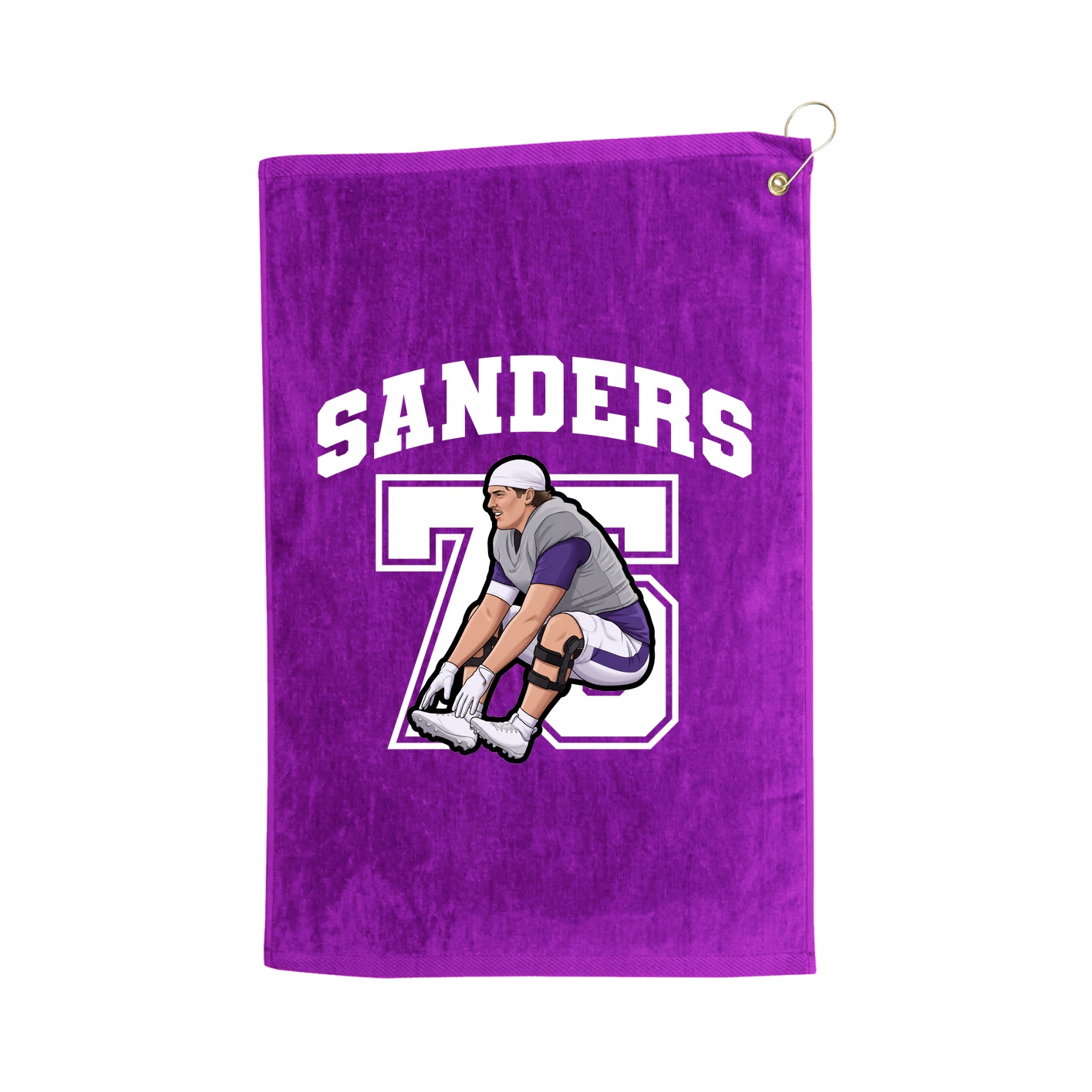 Golf Towel — Number in Purple