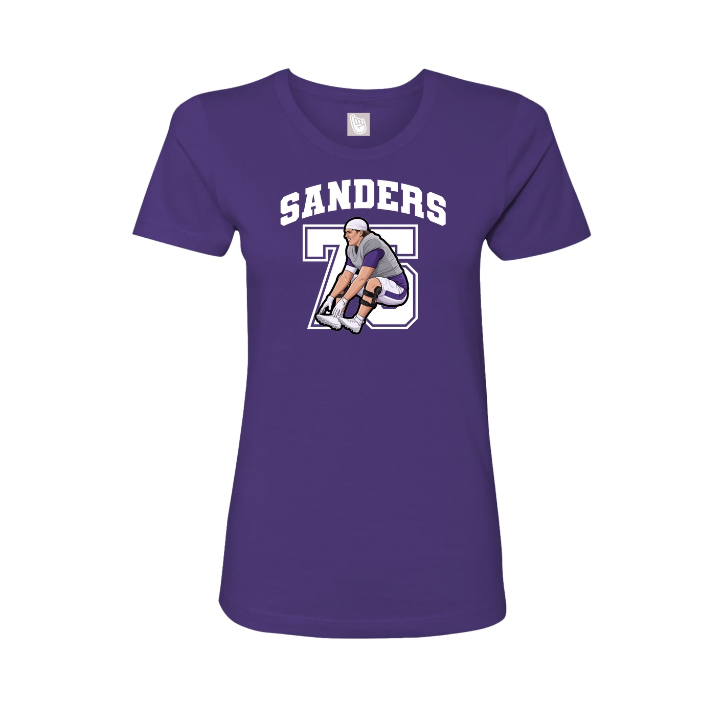 Fitted Women's Tee — Number in Purple