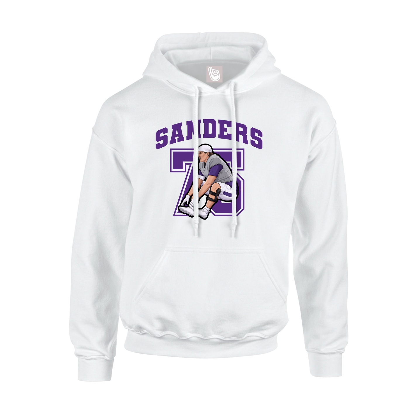 Hoodie — Number in White