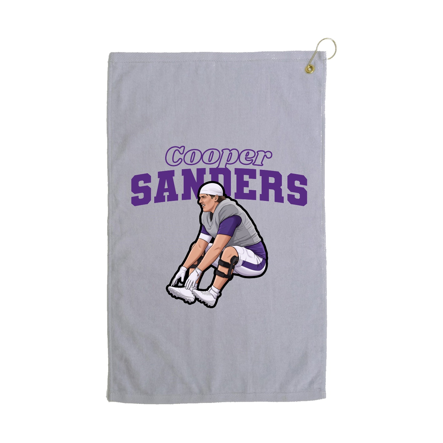Golf Towel — Name Arch in Grey