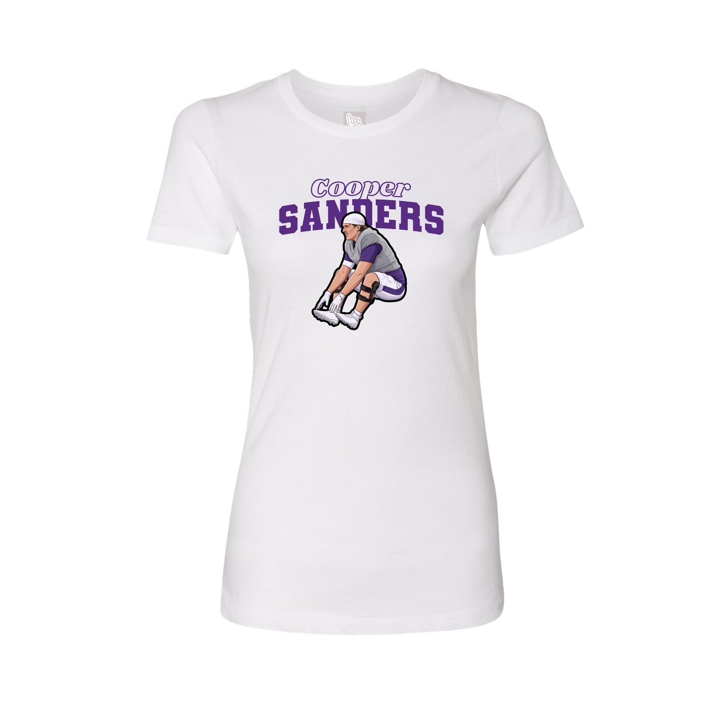 Fitted Women's Tee — Name Arch in White