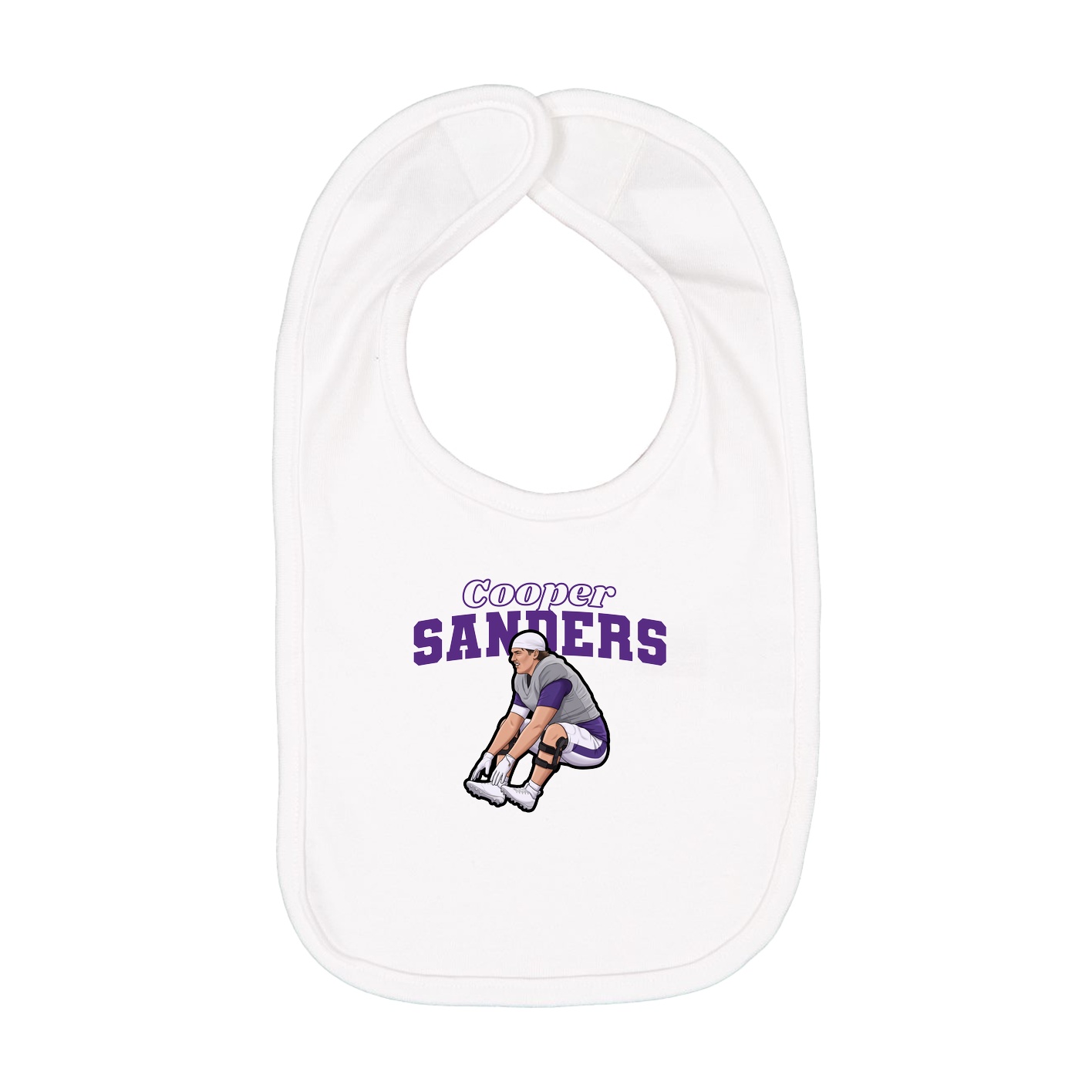 Infant Bib — Name Arch in White