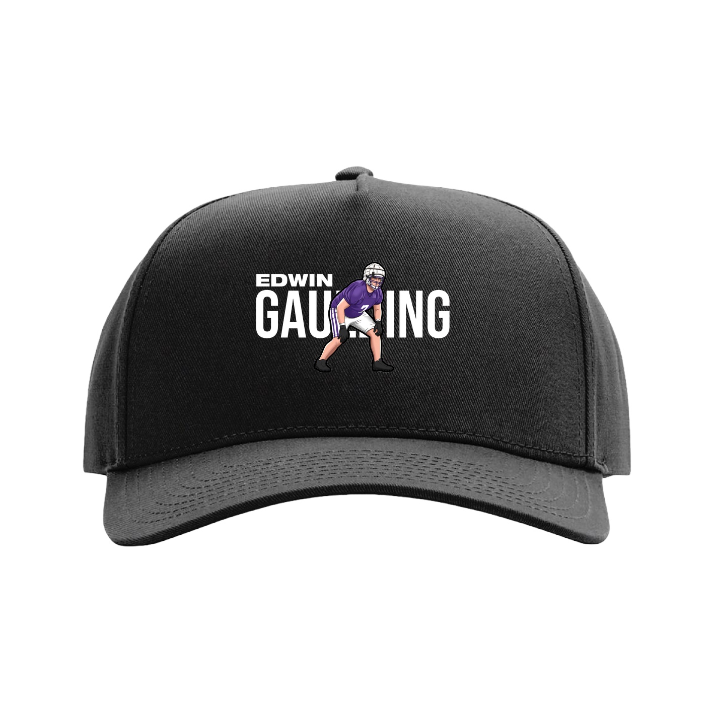 Full Fabric Five-Panel Champ Cap — Player Name in Black