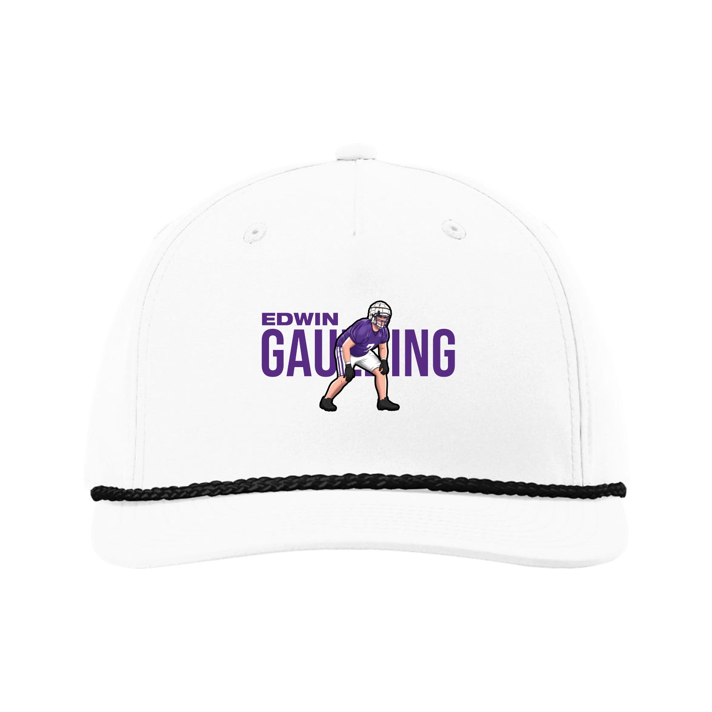 Five-Panel Classic Rope Cap — Player Name in White