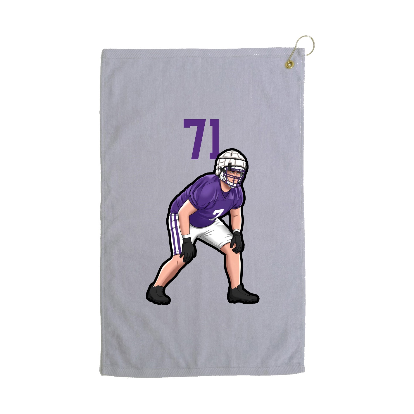 Golf Towel — Number Top in Grey