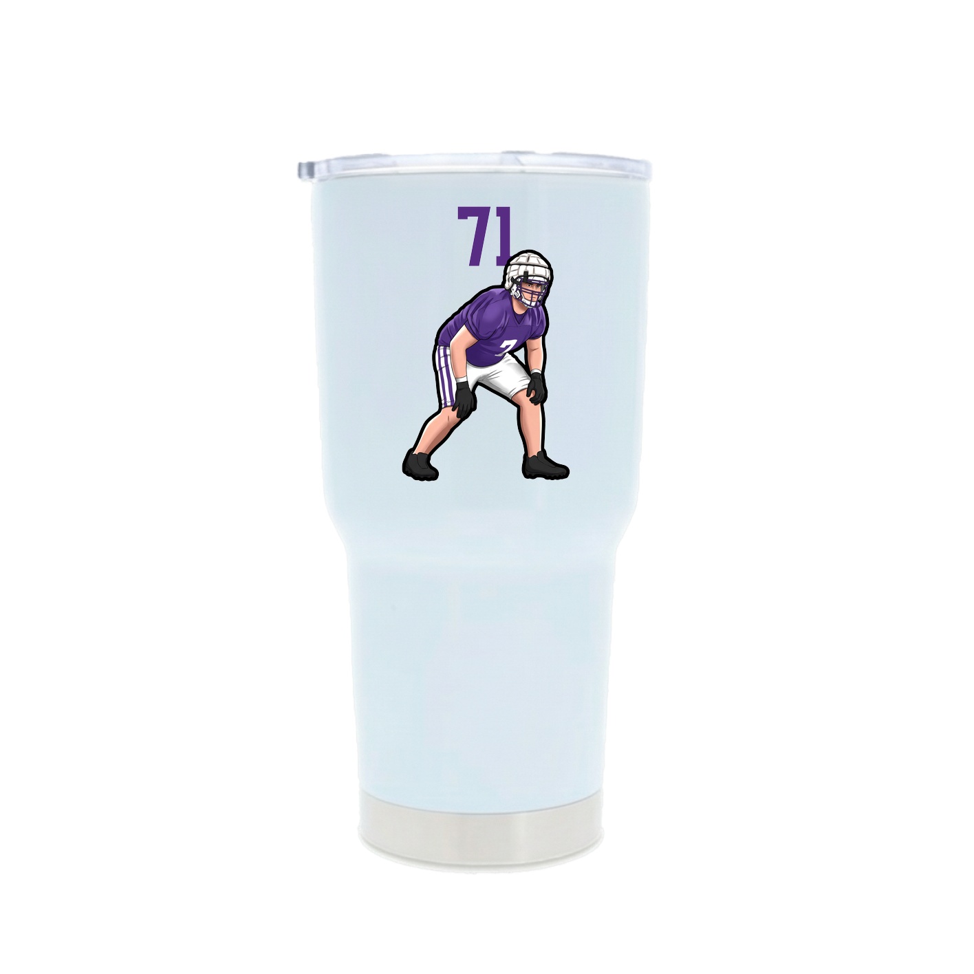 30oz Stainless Steel Tumbler — Number Top in White
