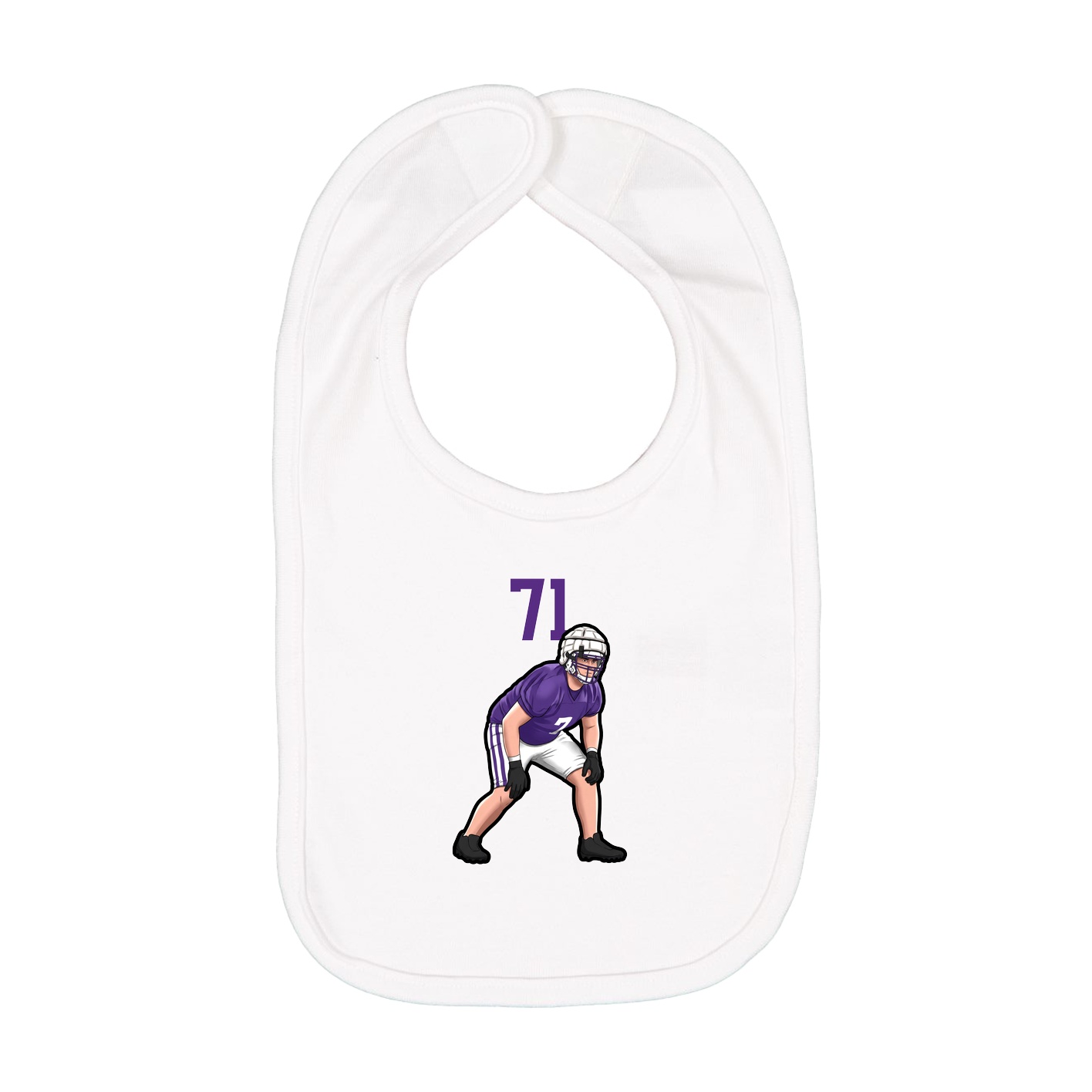 Infant Bib — Number Top in White