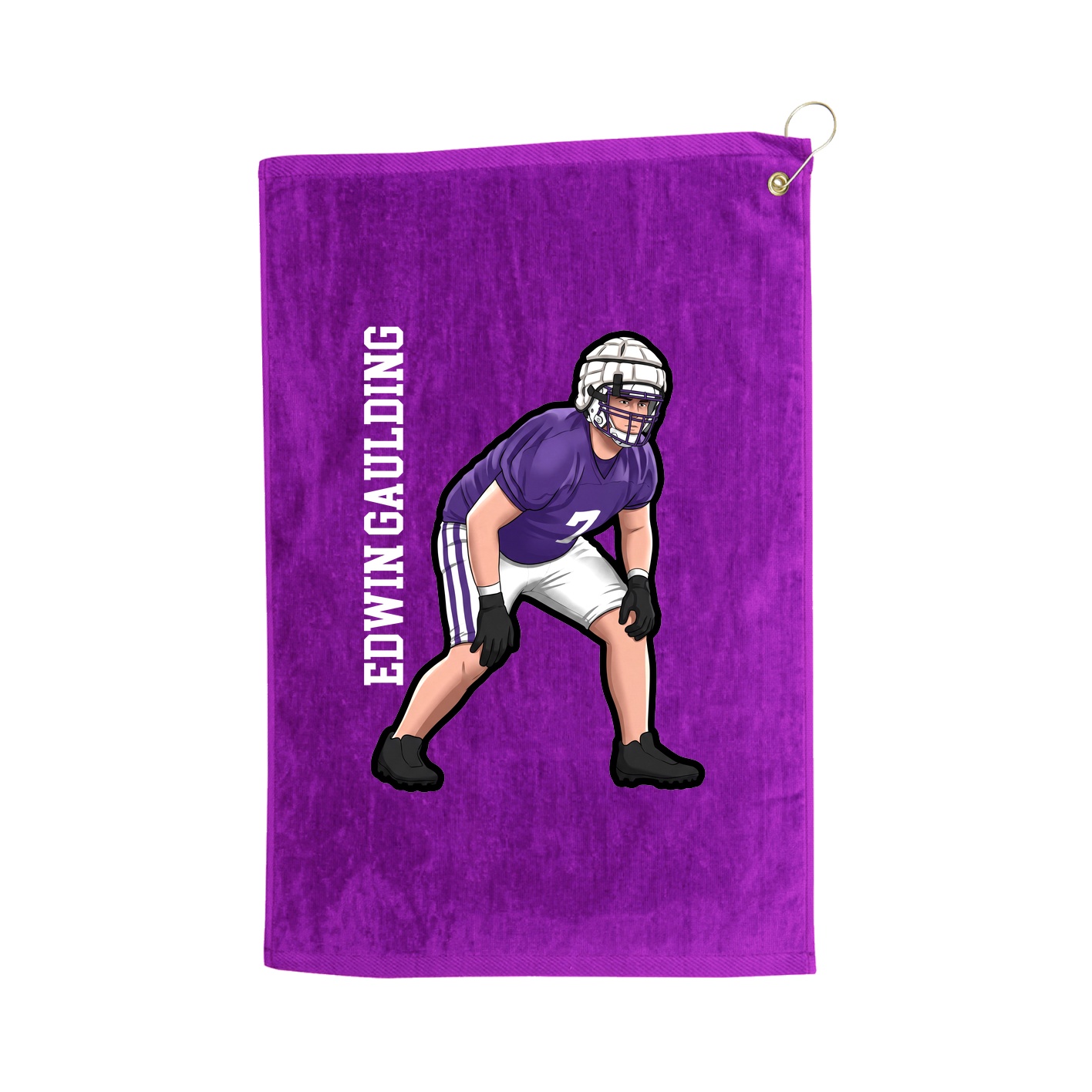 Golf Towel — Name Vertical in Purple
