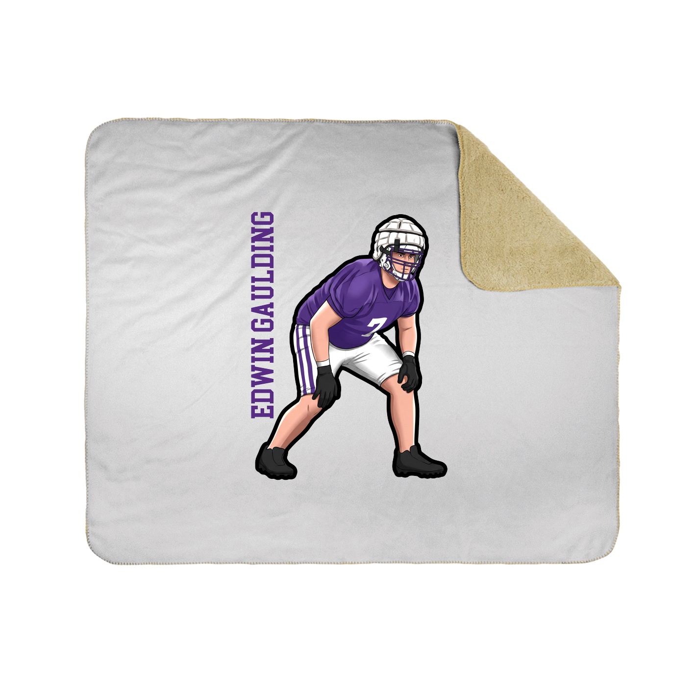 Throw Blanket — Name Vertical in White