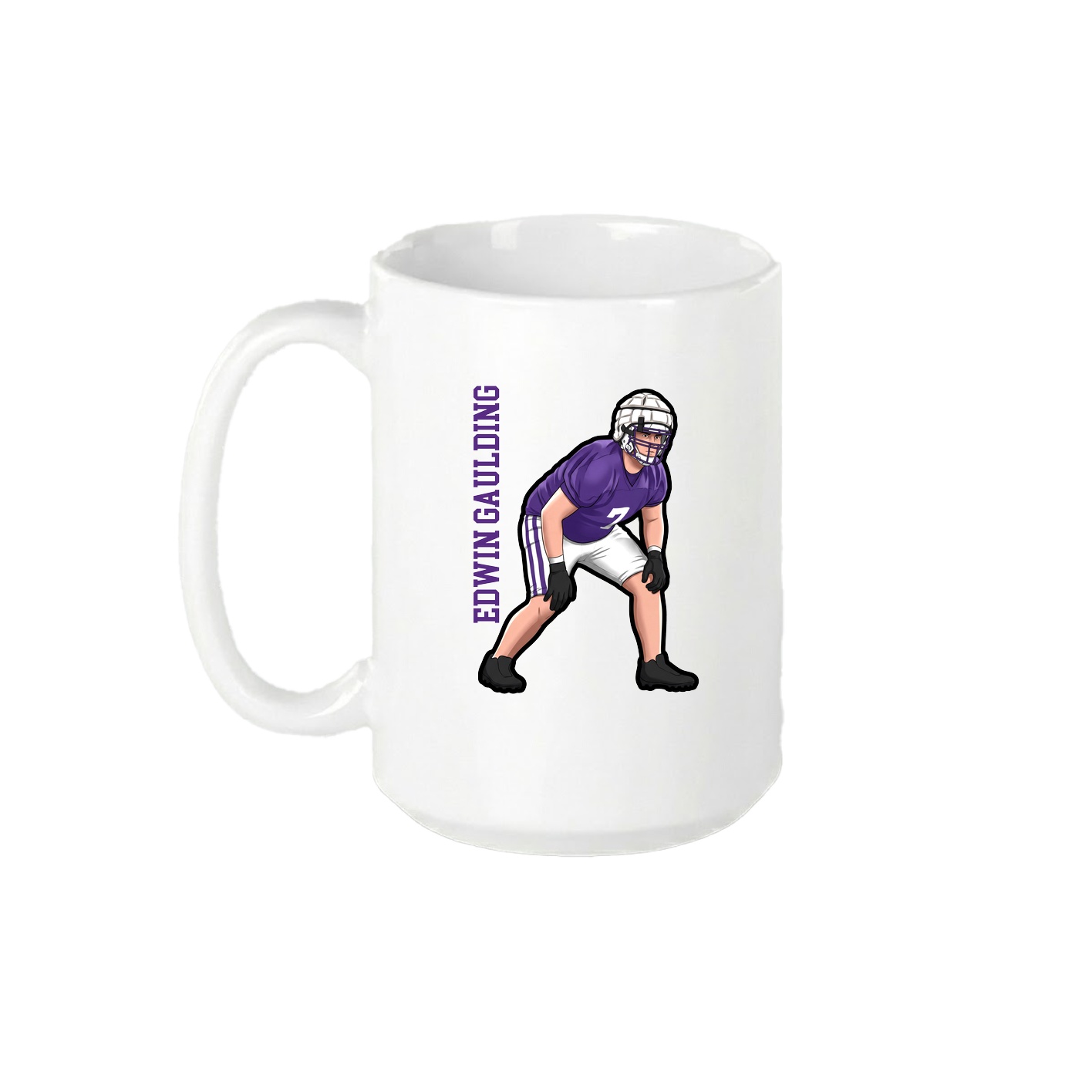 15oz Coffee Mug — Name Vertical in White