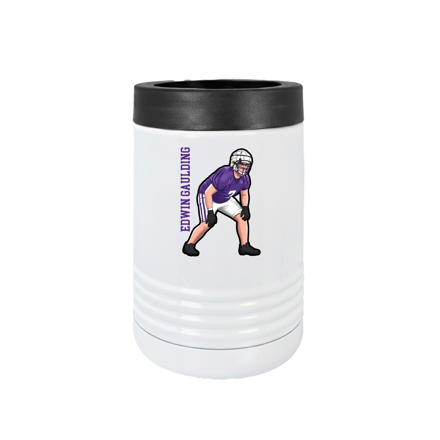 Beverage Holder — Name Vertical in White