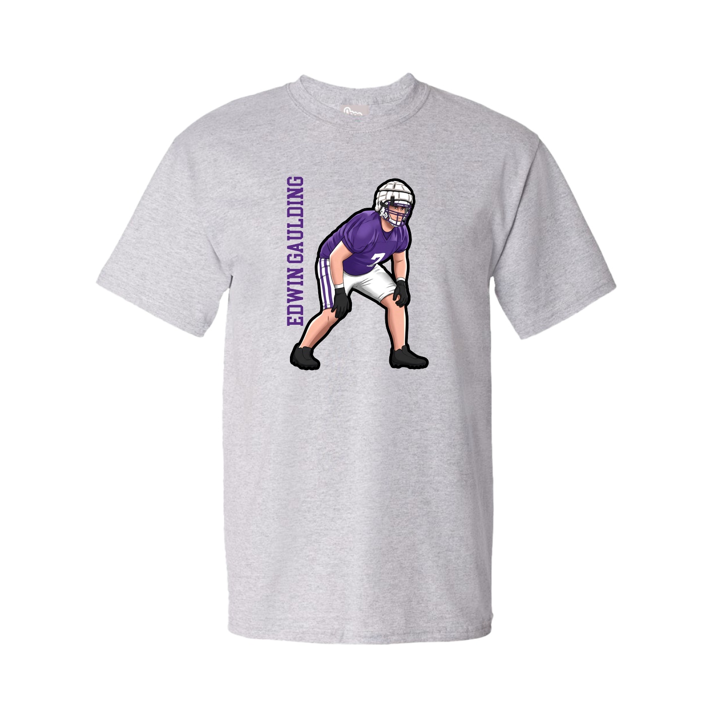 Tee — Name Vertical in Grey