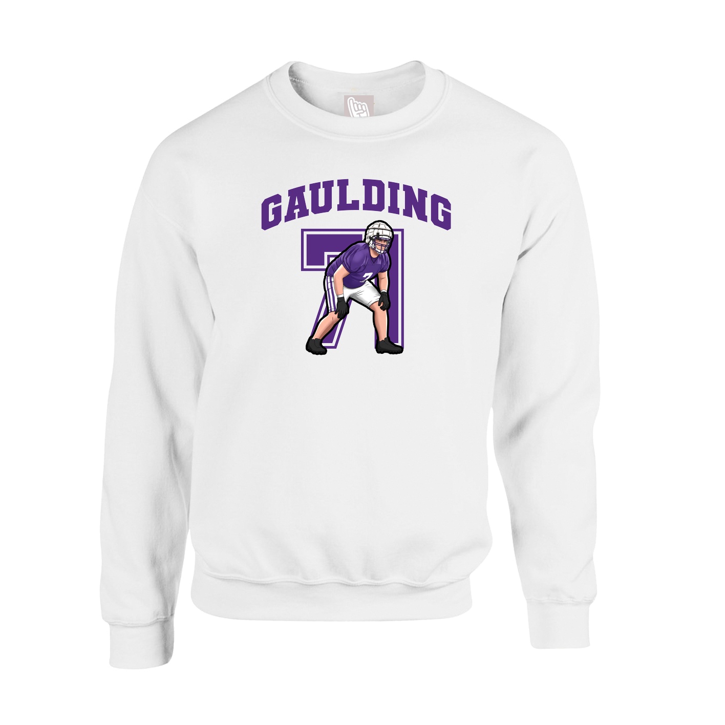 Fleece Crew — Number in White