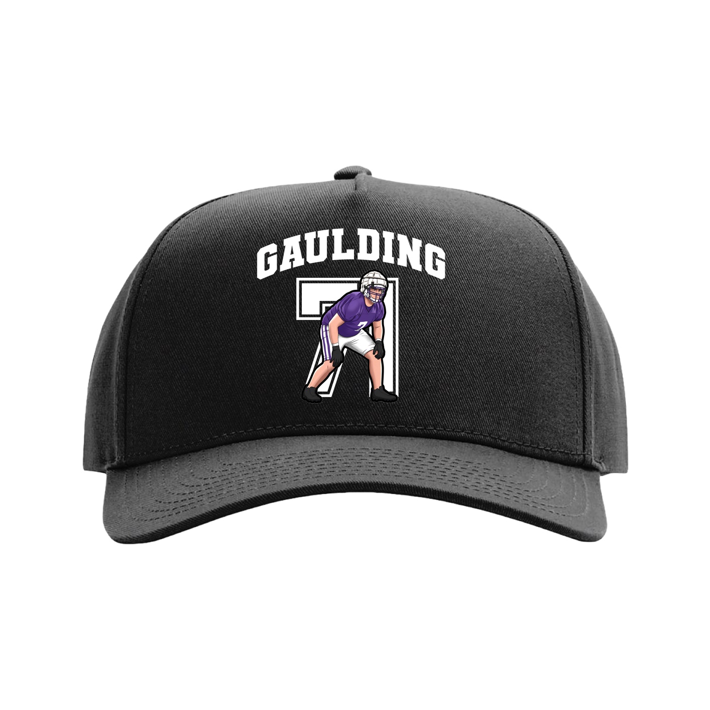 Full Fabric Five-Panel Champ Cap — Number in Black