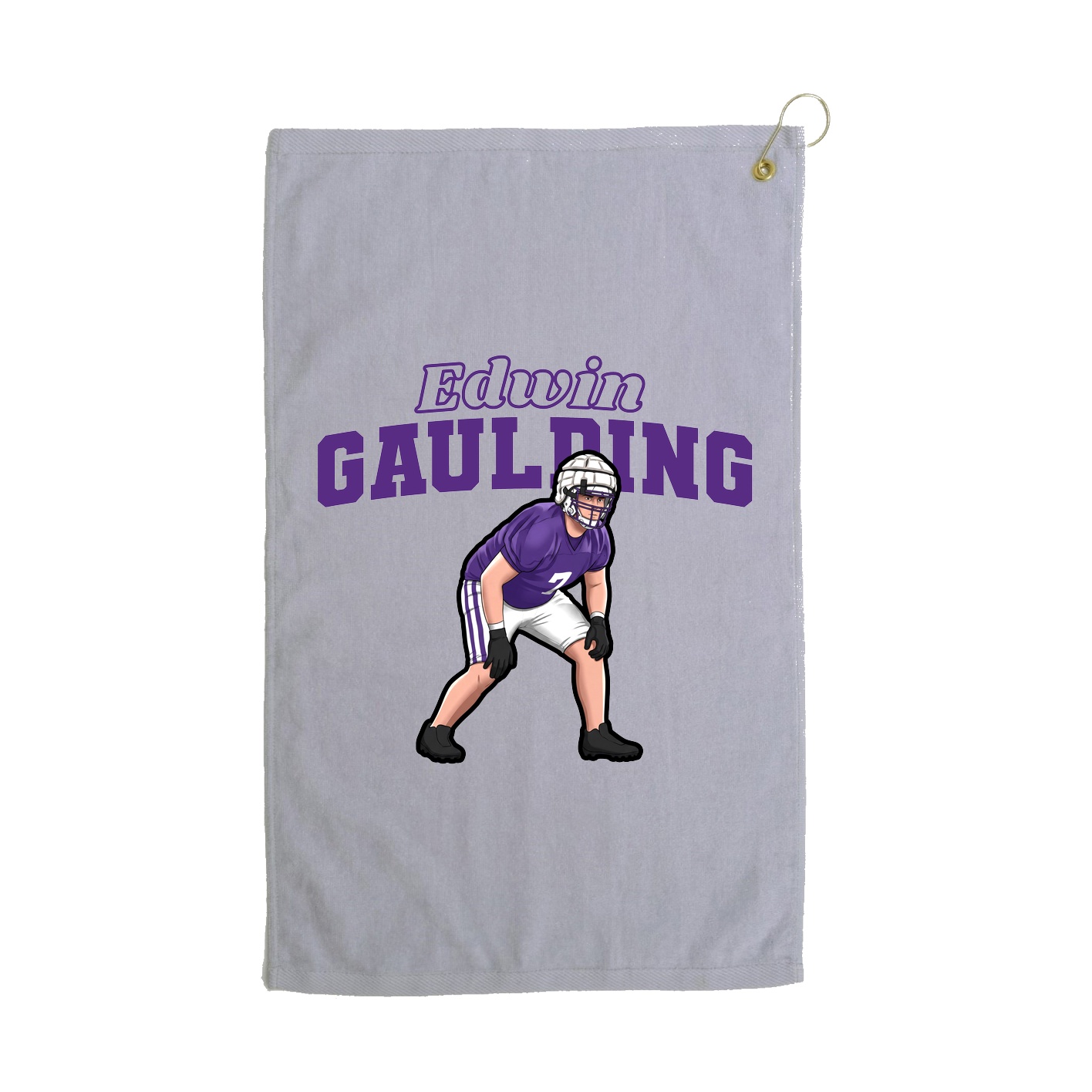 Golf Towel — Name Arch in Grey