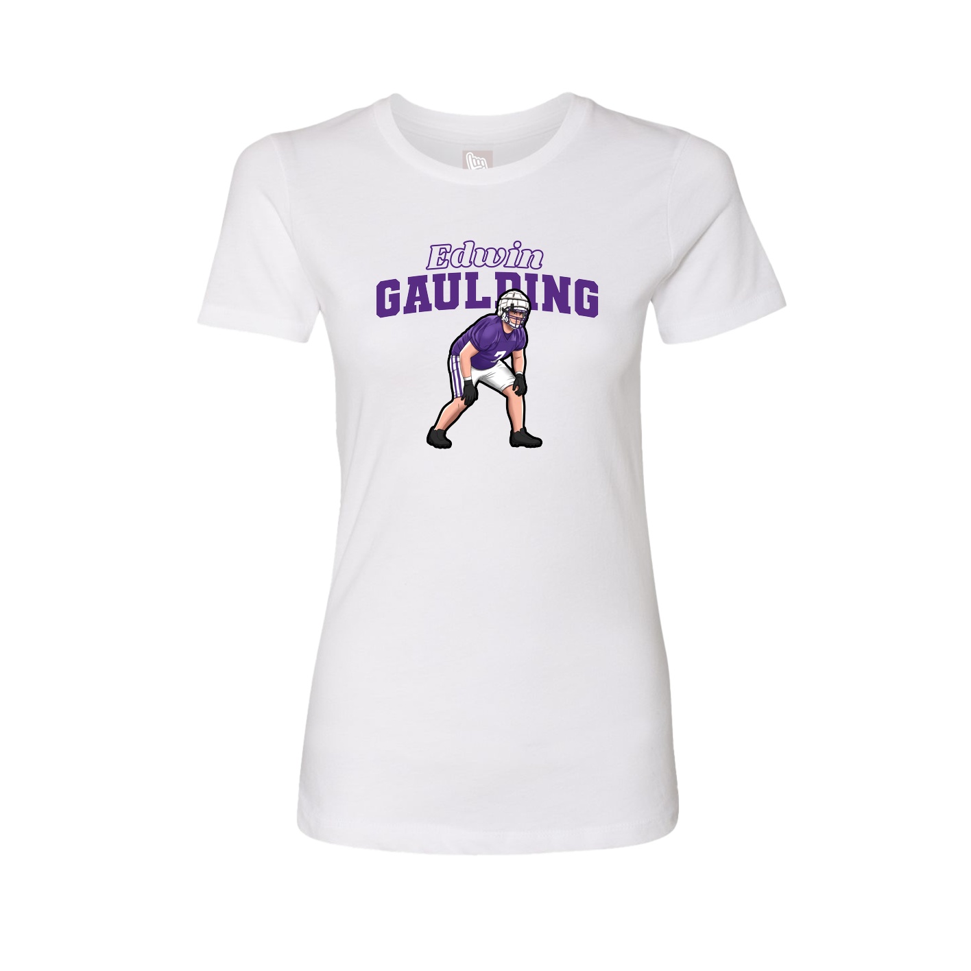 Fitted Women's Tee — Name Arch in White