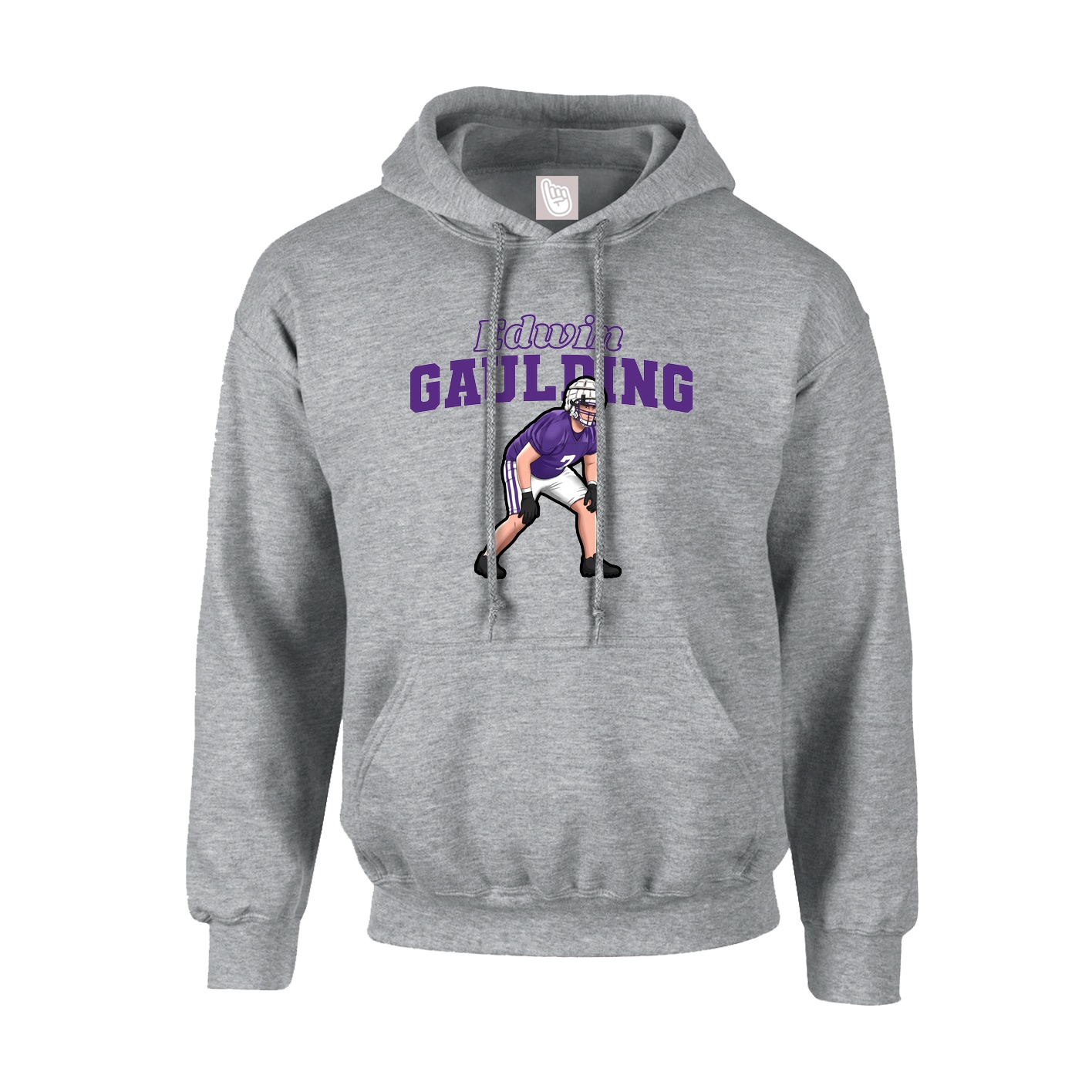 Youth Hoodie — Name Arch in Grey