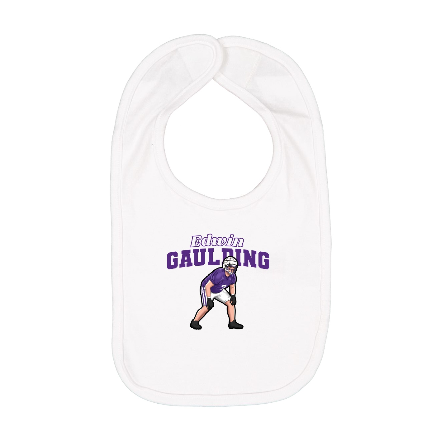 Infant Bib — Name Arch in White