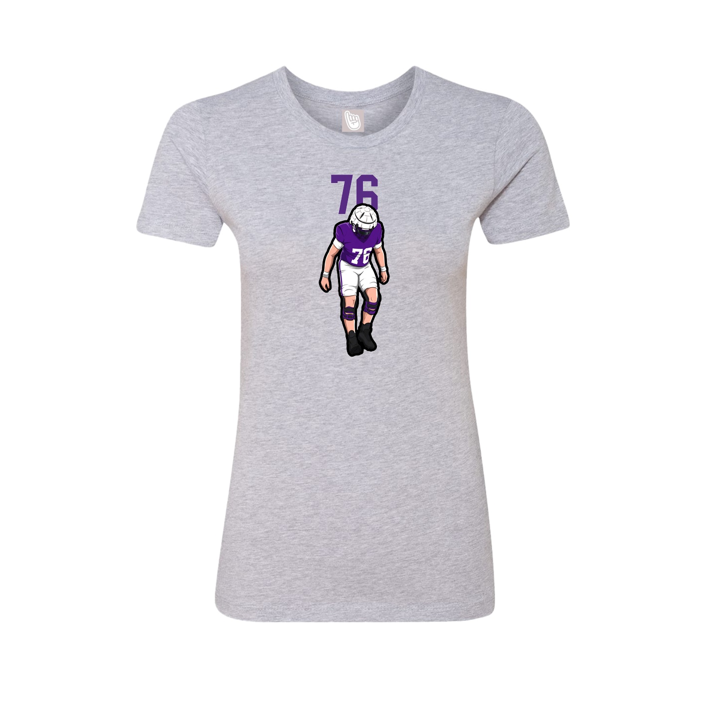 Fitted Women's Tee — Number Top in Grey