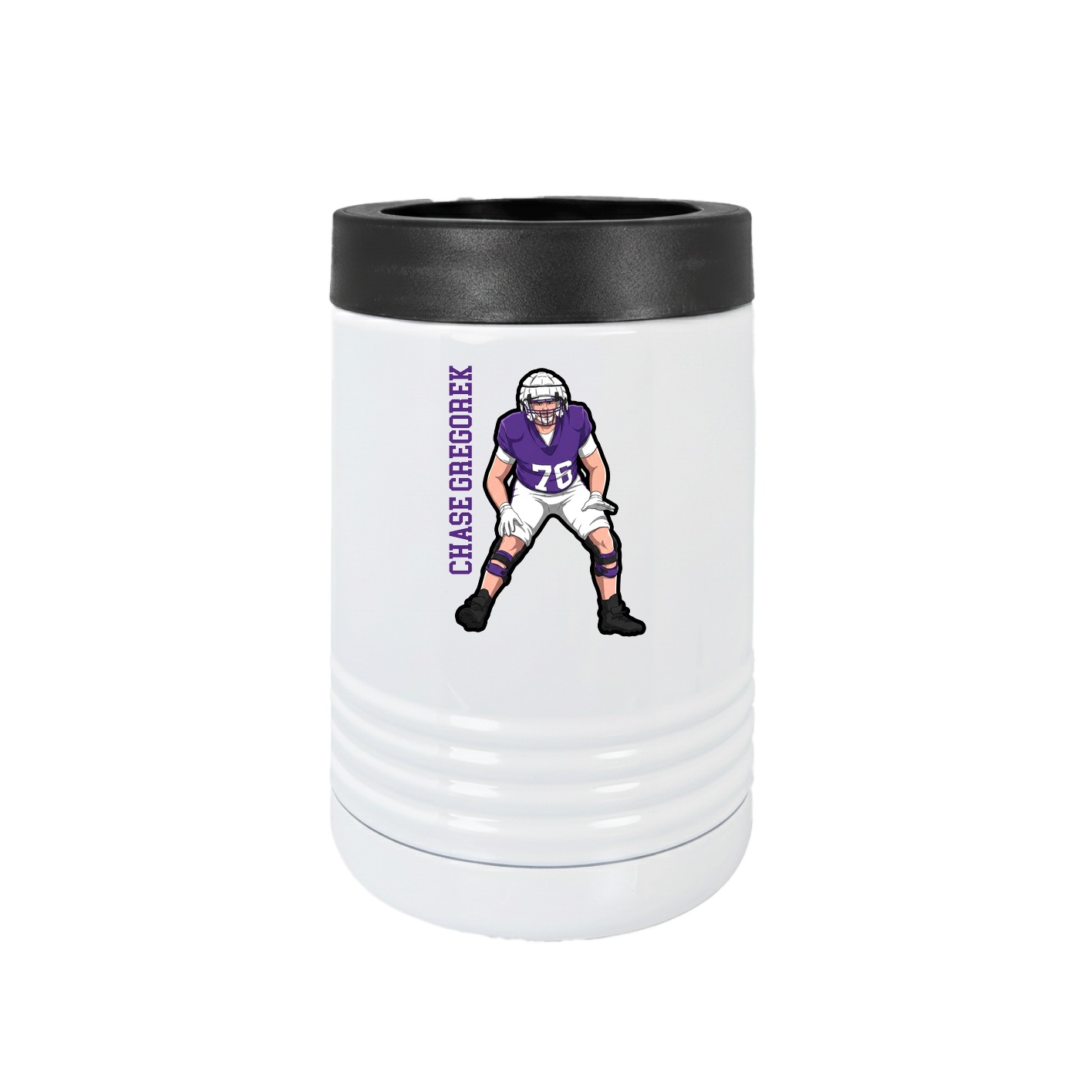 Beverage Holder — Name Vertical in White