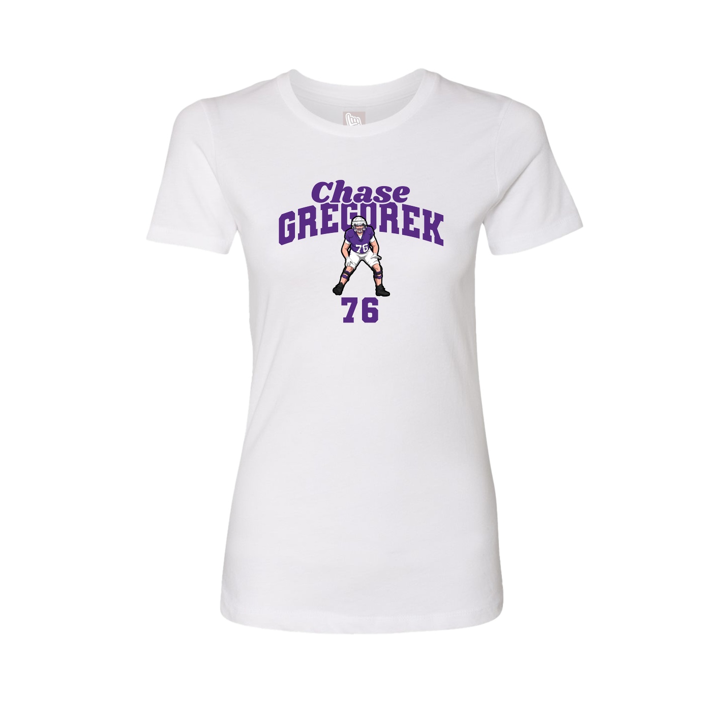 Fitted Women's Tee — Signature Arch in White