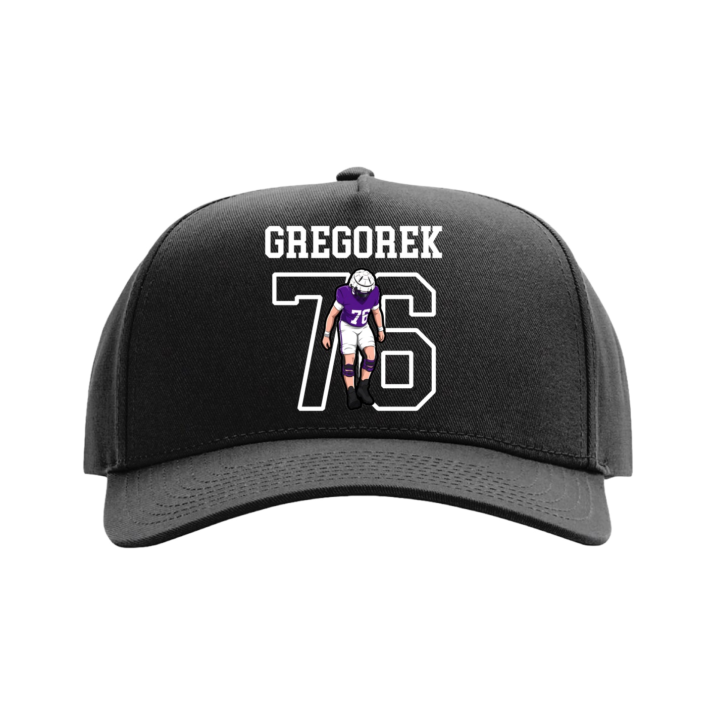 Full Fabric Five-Panel Champ Cap — Shirsey in Black