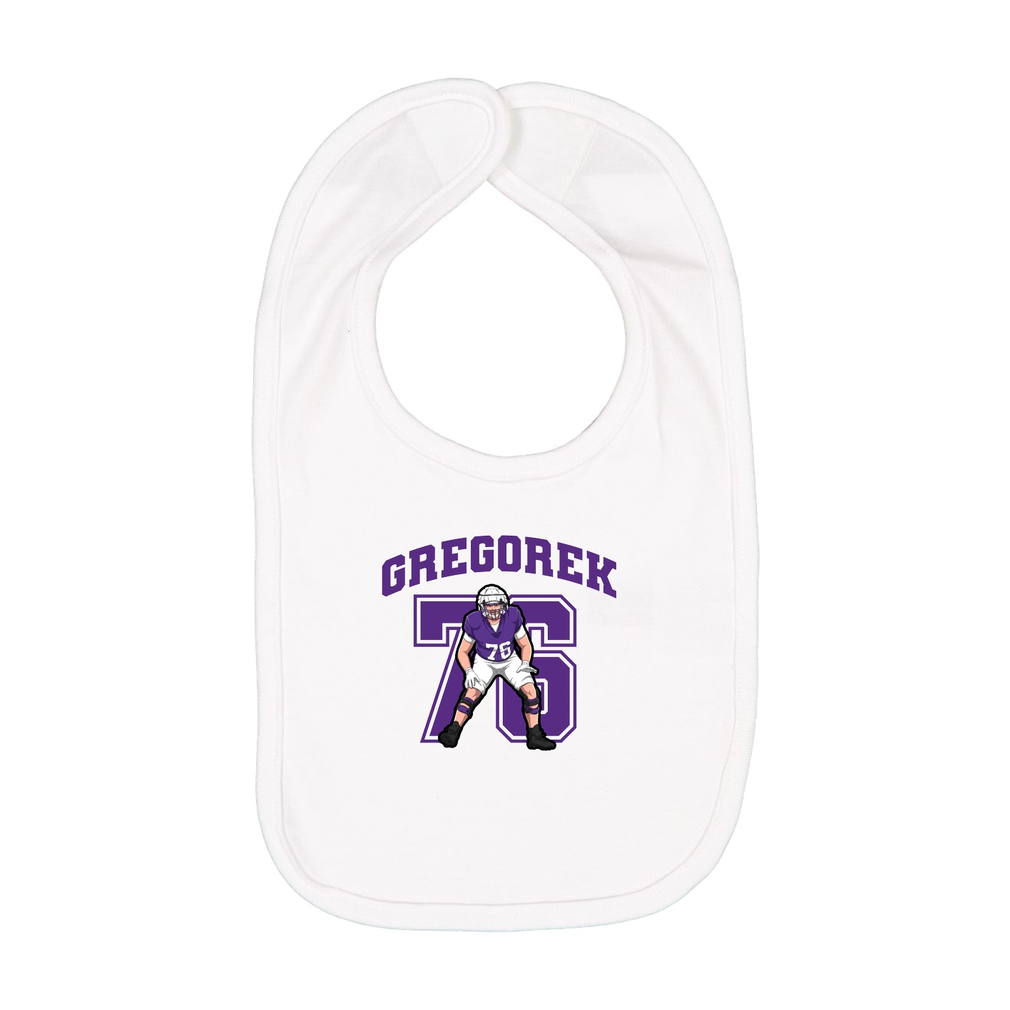Infant Bib — Number in White