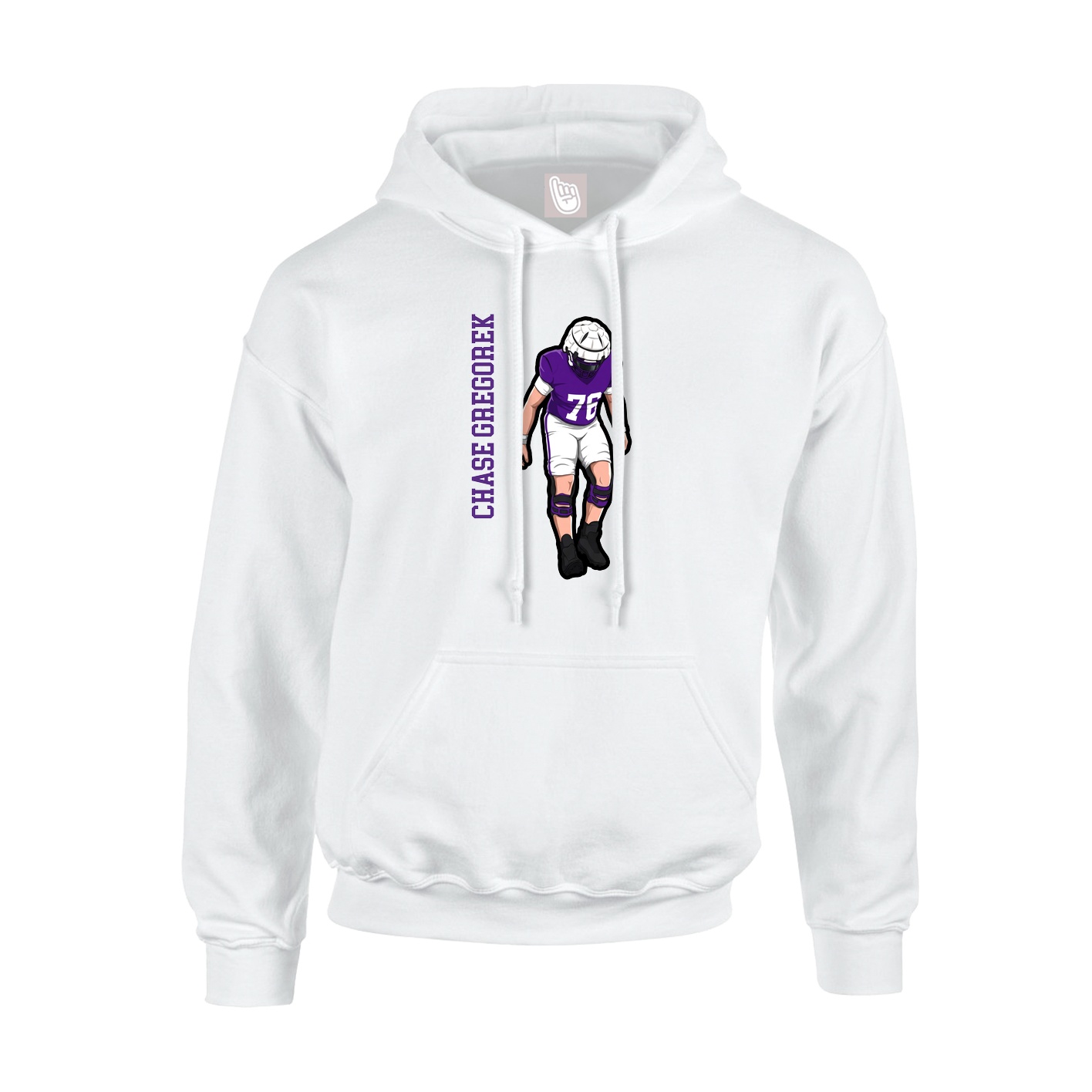 Hoodie — Name Vertical in White