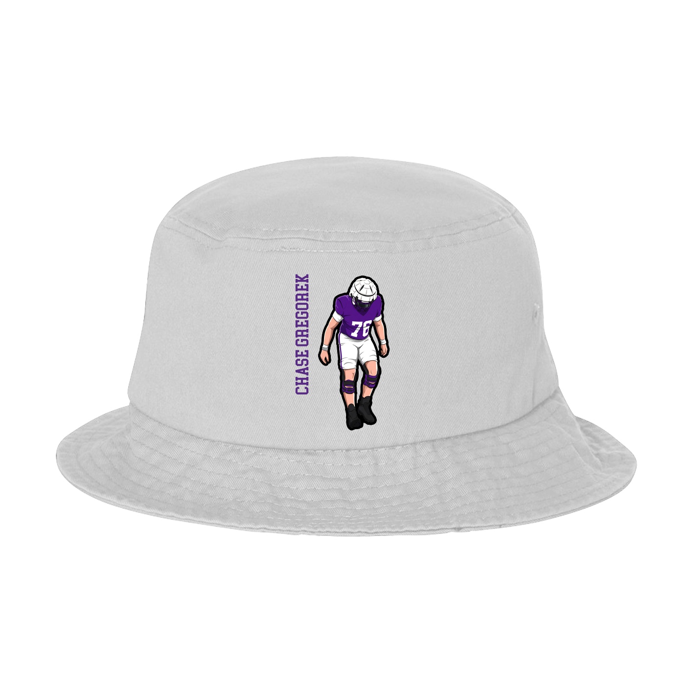 Bucket Cap — Name Vertical in White
