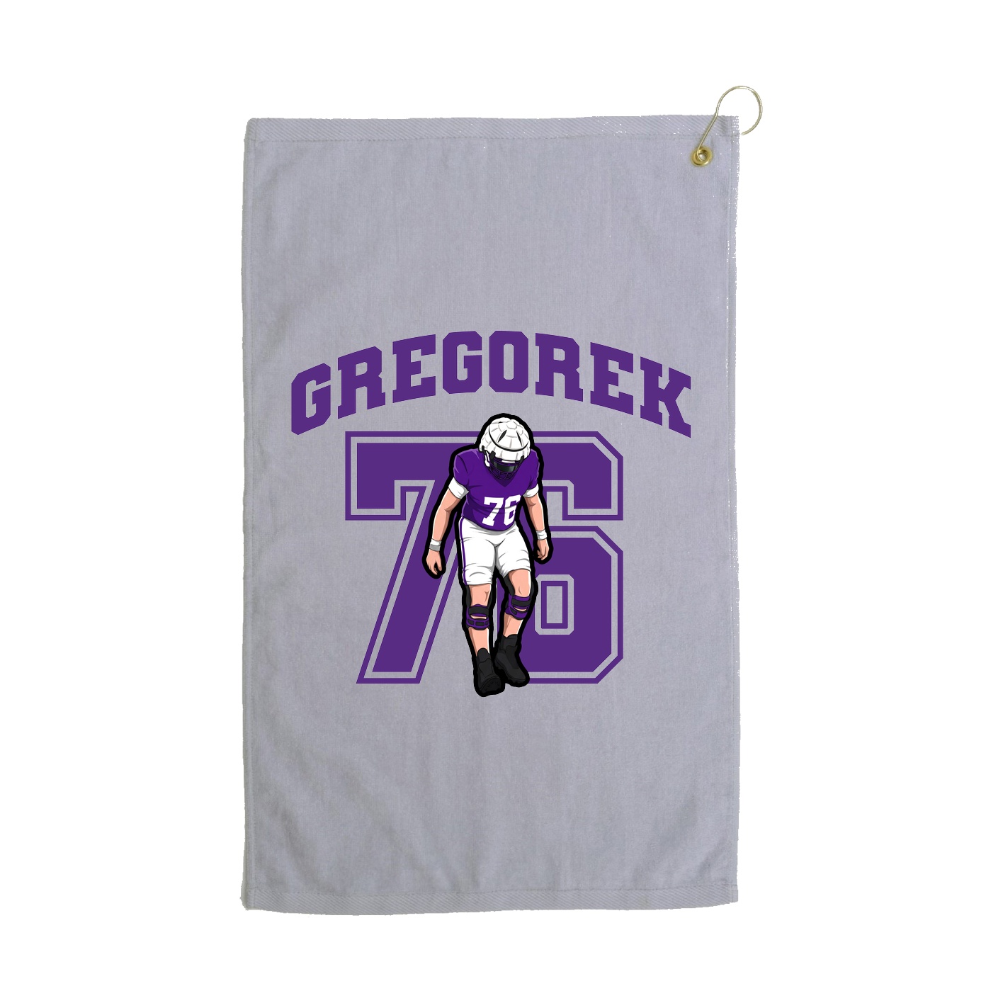 Golf Towel — Number in Grey