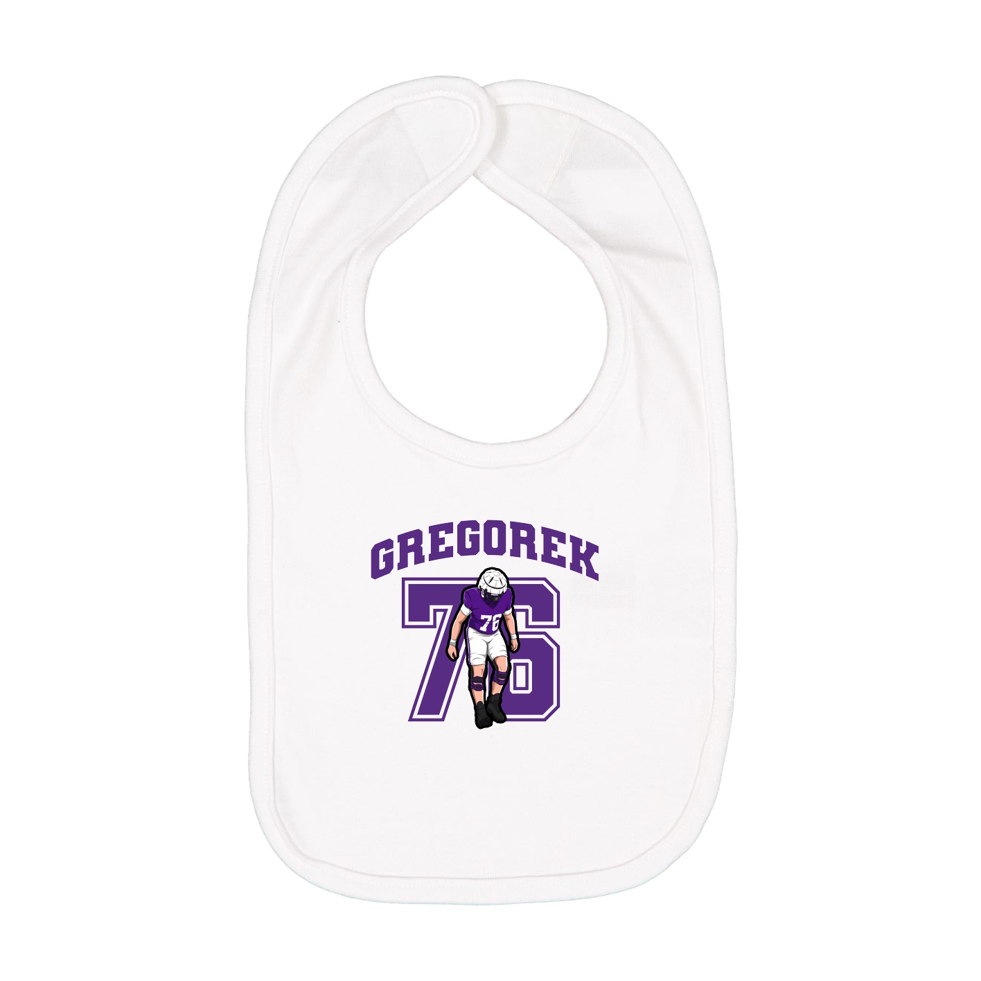 Infant Bib — Number in White