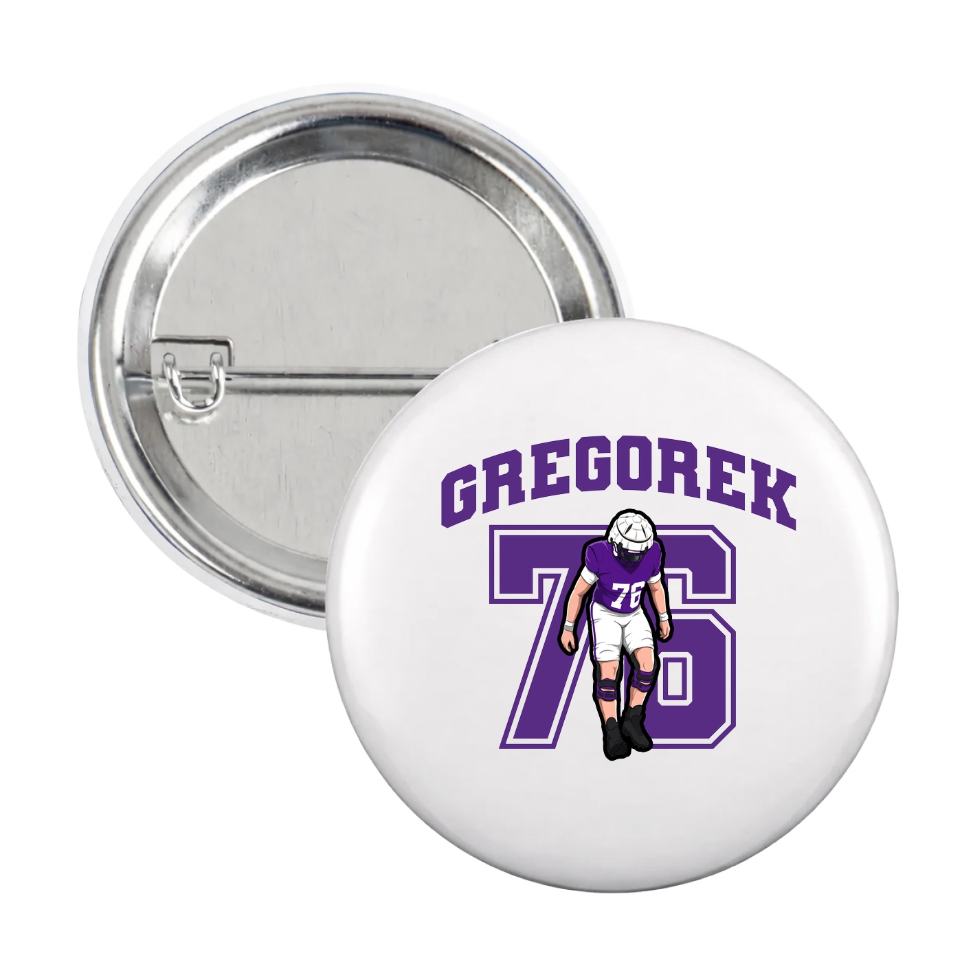 Game Day Button — Number in White