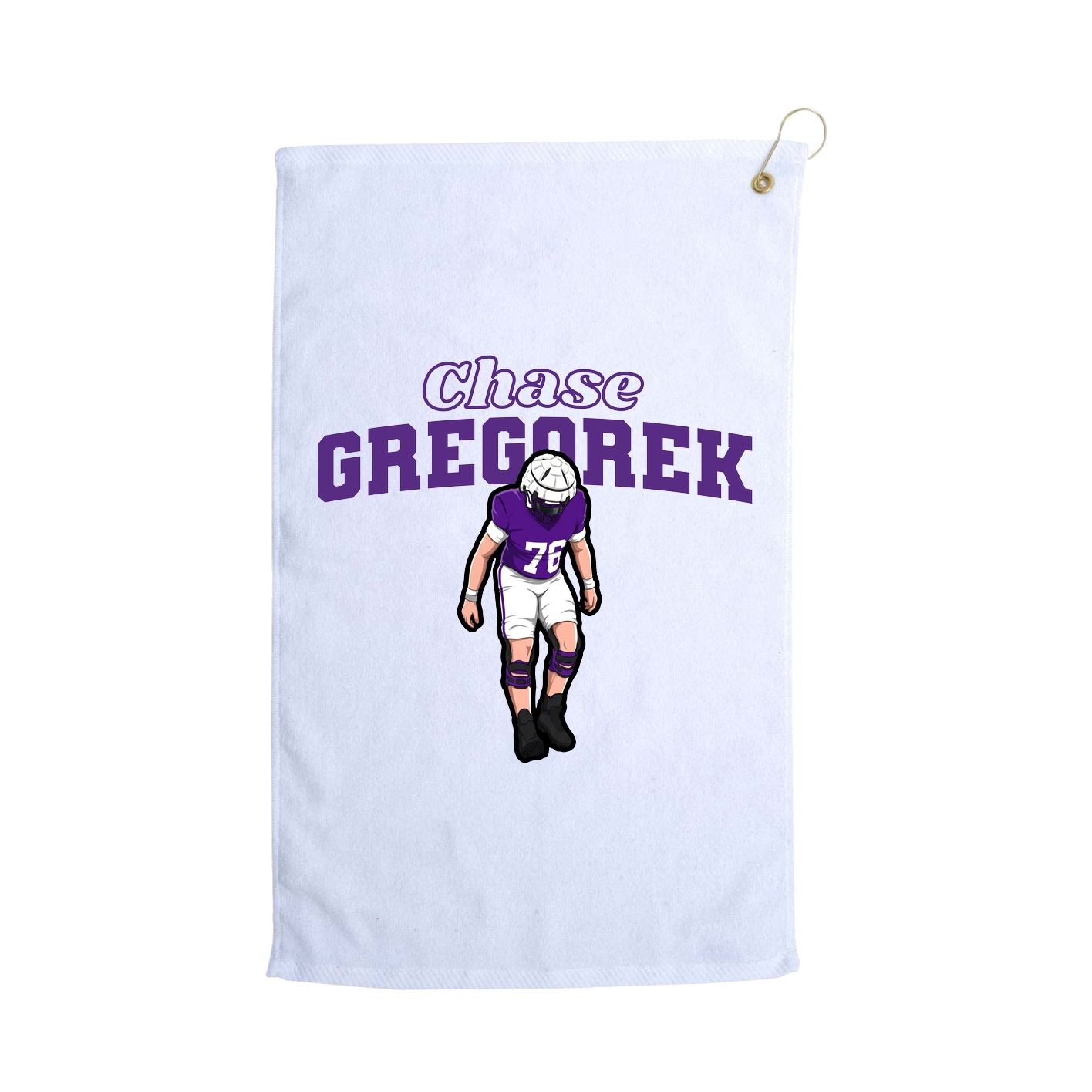 Golf Towel — Name Arch in White