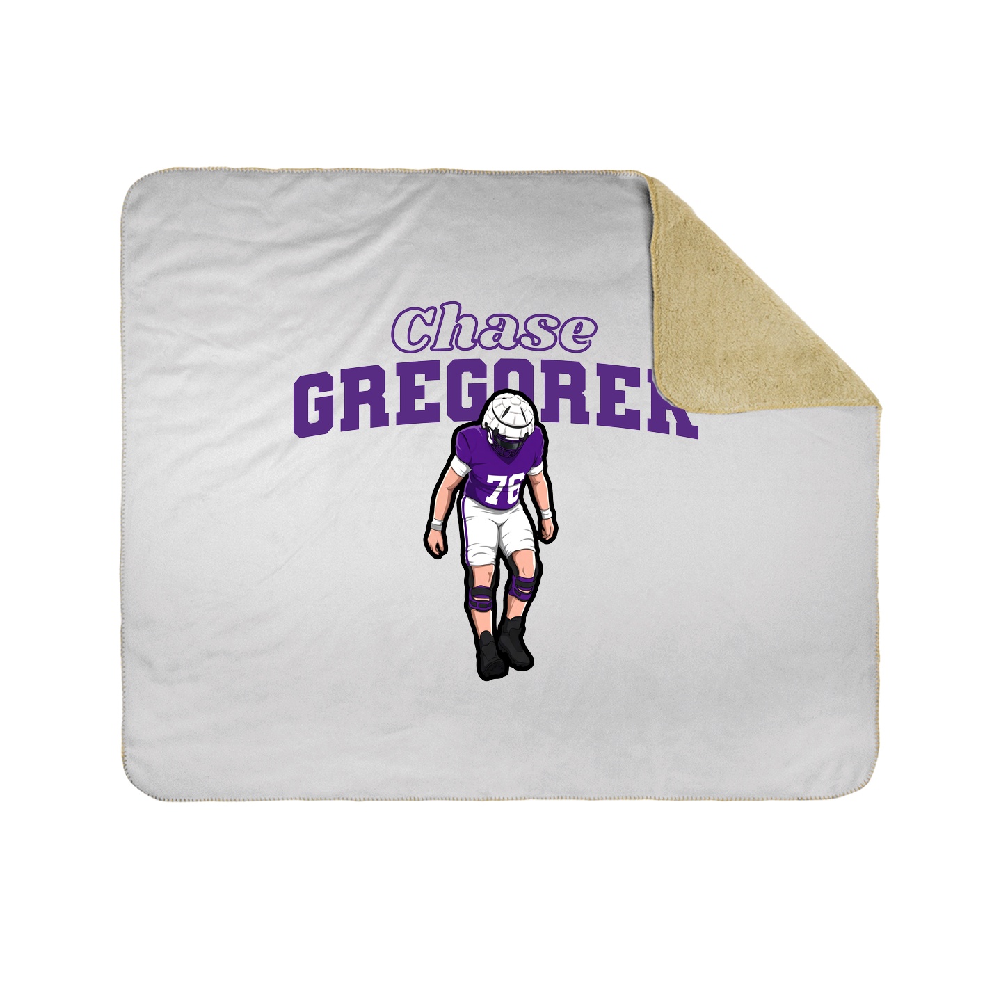 Throw Blanket — Name Arch in White