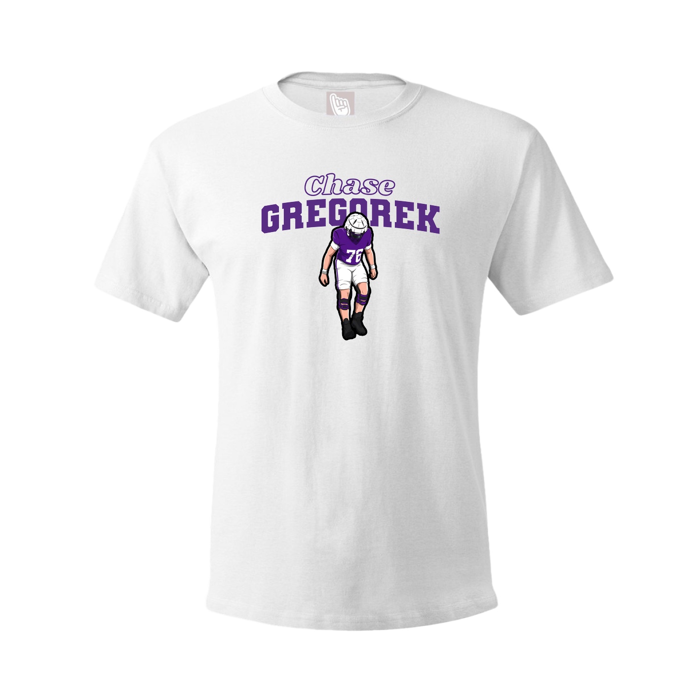 Youth Tee — Name Arch in White