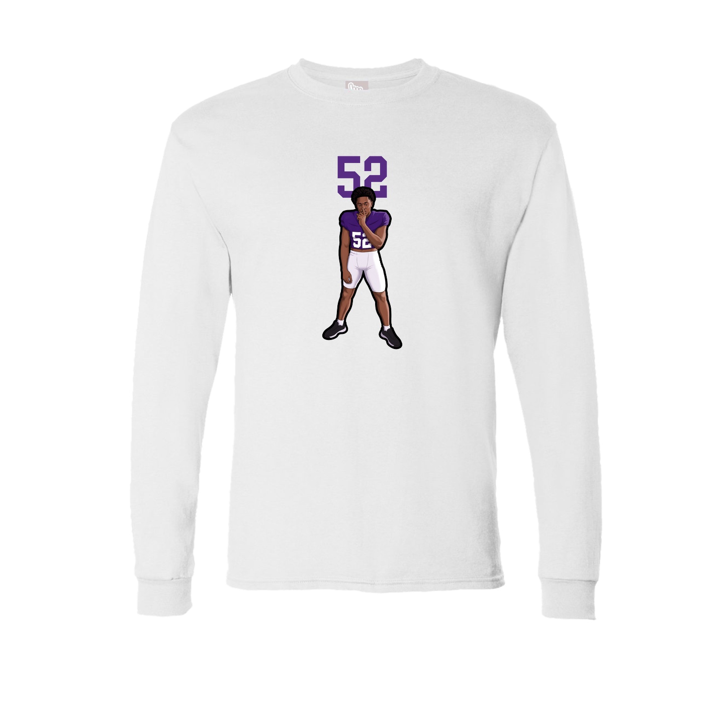 Long Sleeve Tee — Number Top in White