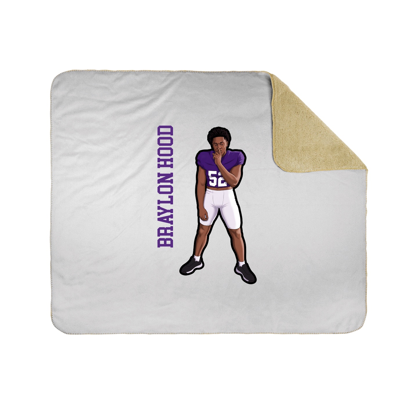 Throw Blanket — Name Vertical in White