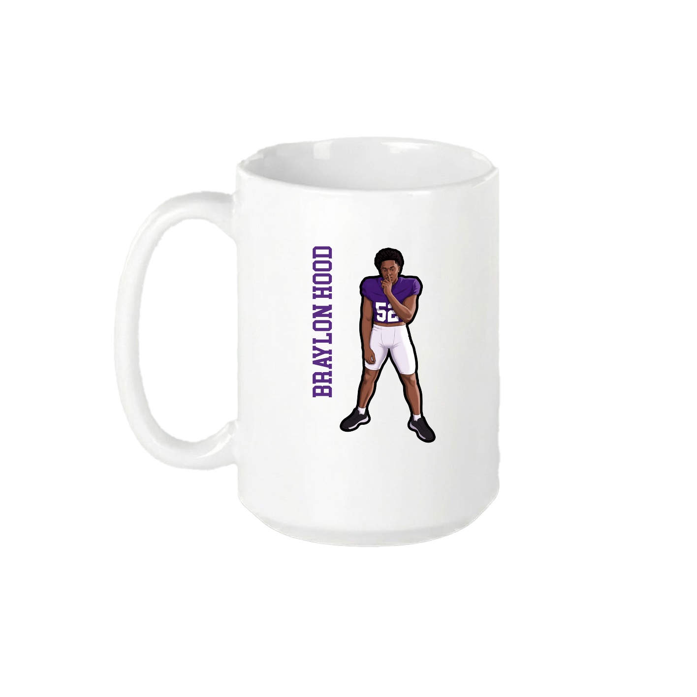 15oz Coffee Mug — Name Vertical in White