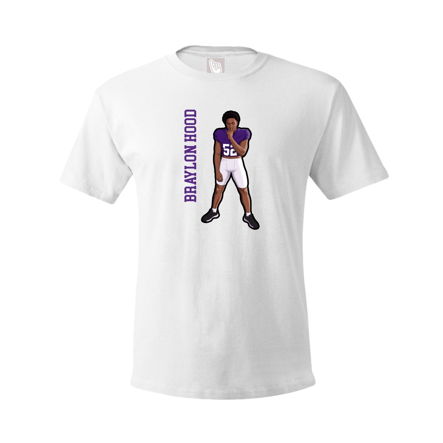 Youth Tee — Name Vertical in White