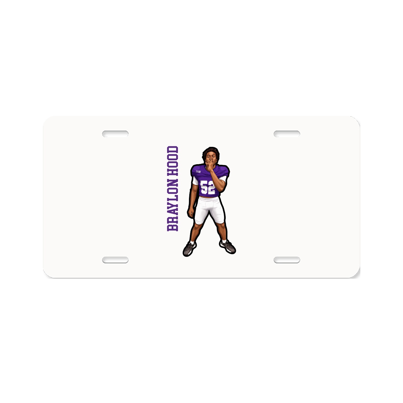 License Plate — Name Vertical in Classic