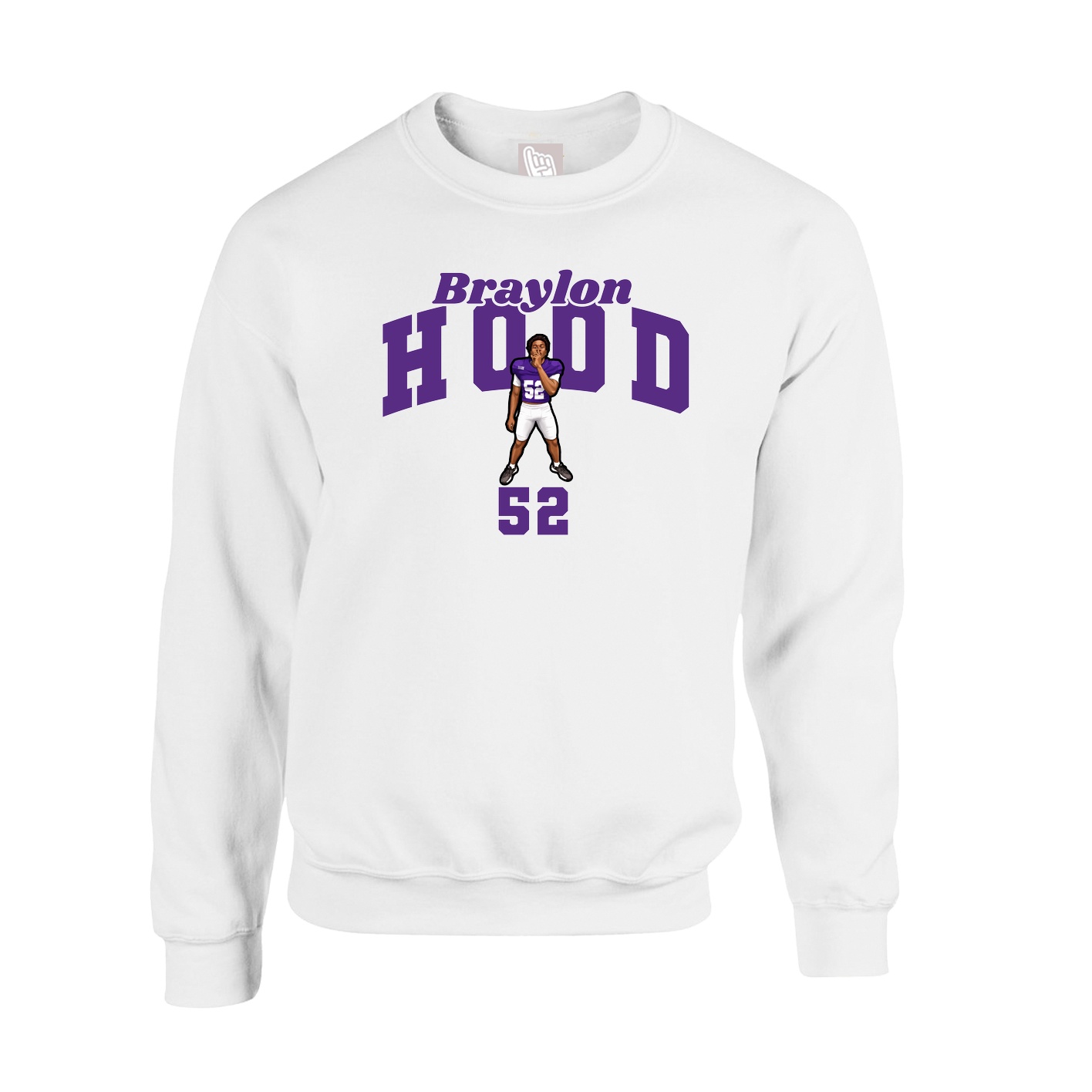 Fleece Crew — Signature Arch in White