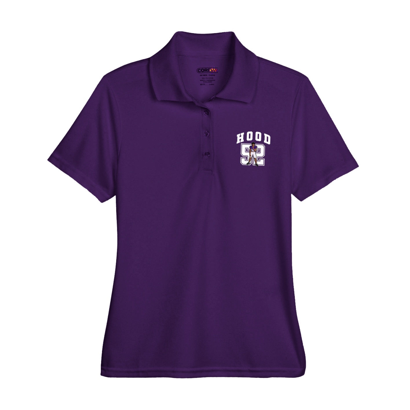 Womens Performance Polo — Number in Purple