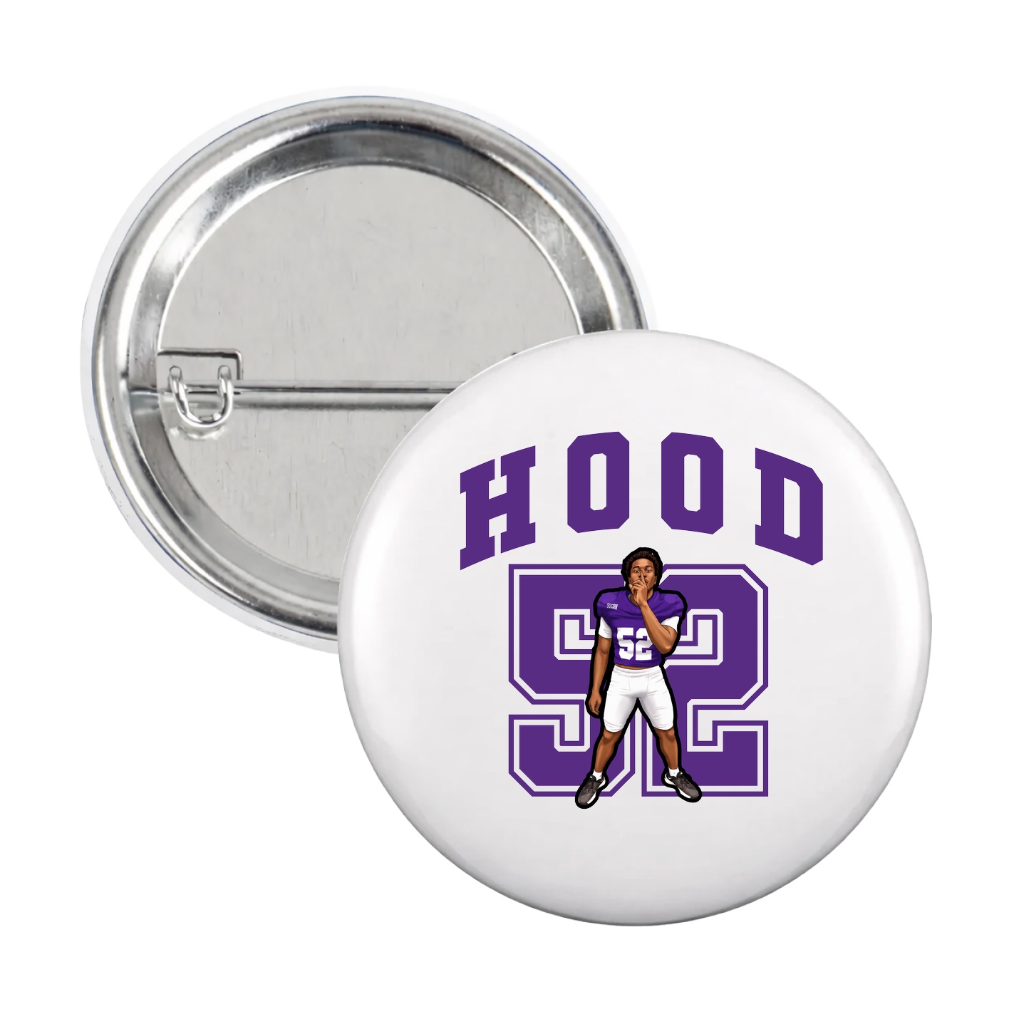 Game Day Button — Number in White