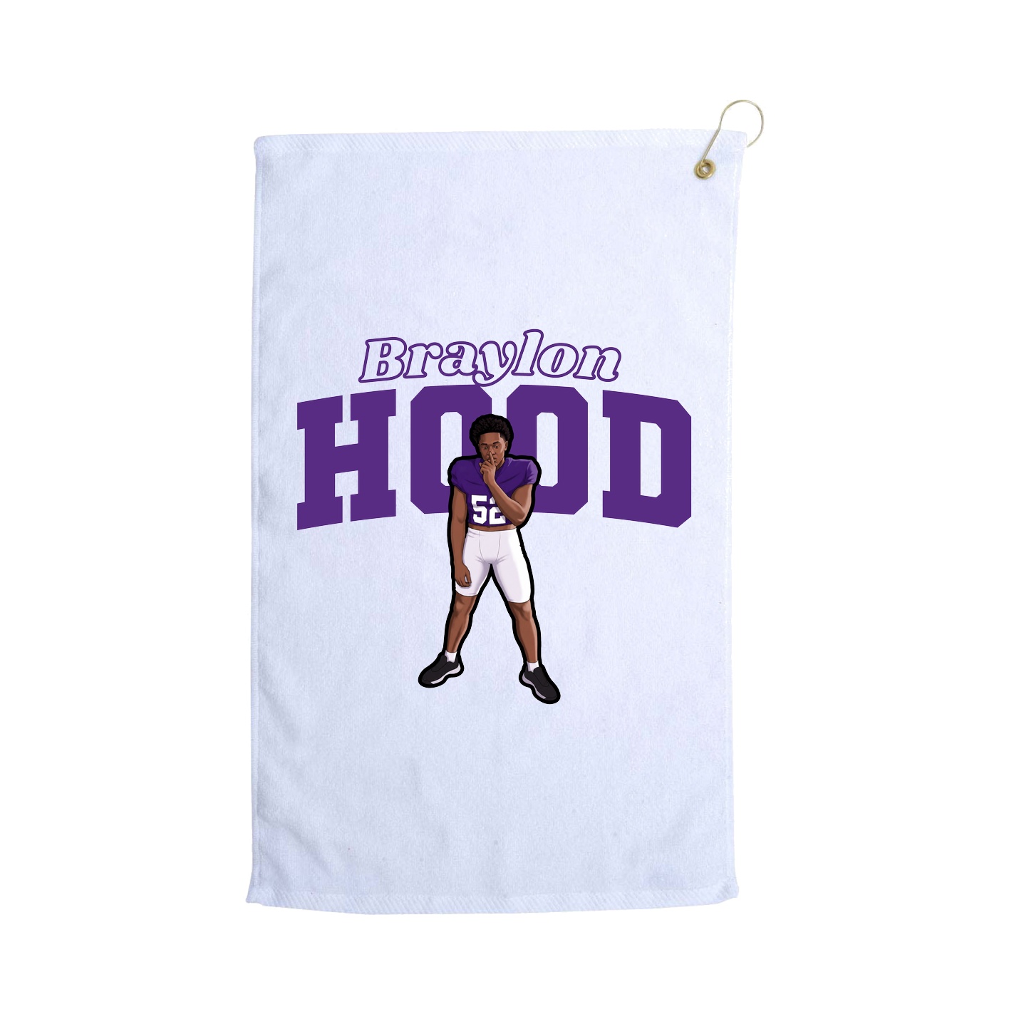 Golf Towel — Name Arch in White