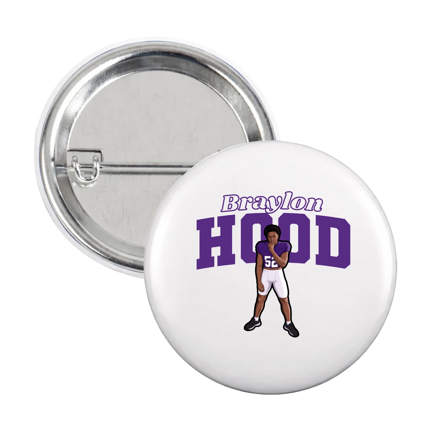 Game Day Button — Name Arch in White