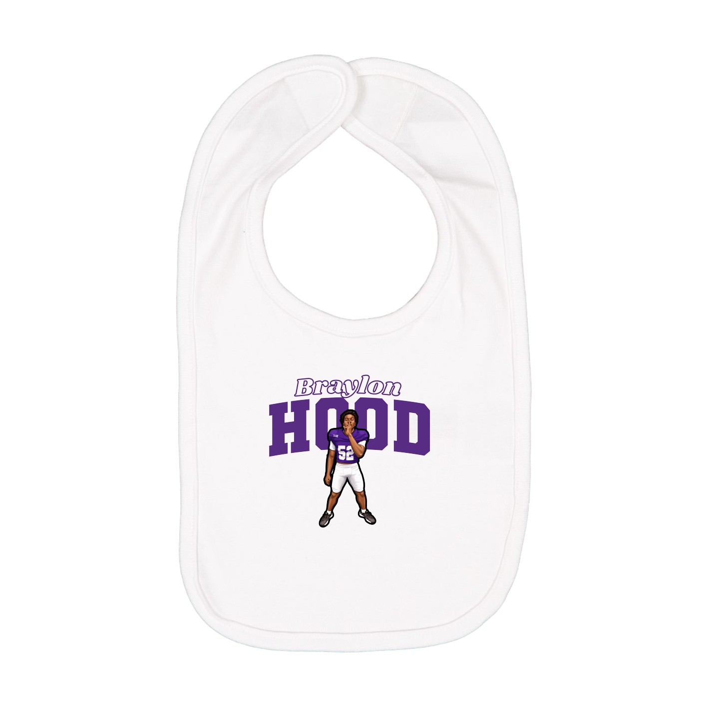 Infant Bib — Name Arch in White